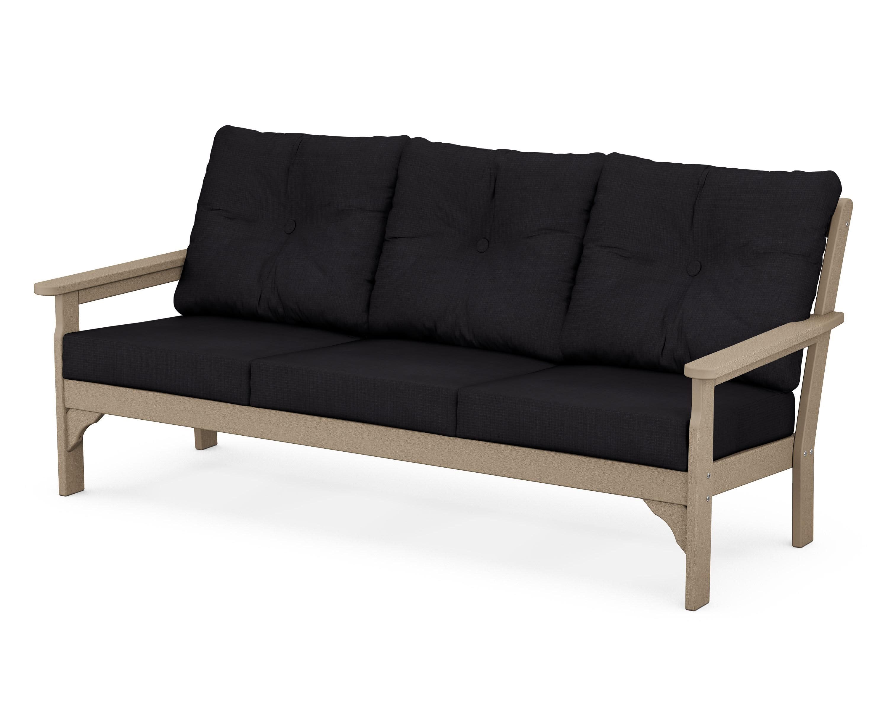 Vineyard Deep Seating Sofa in Vintage Sahara / Midnight Linen