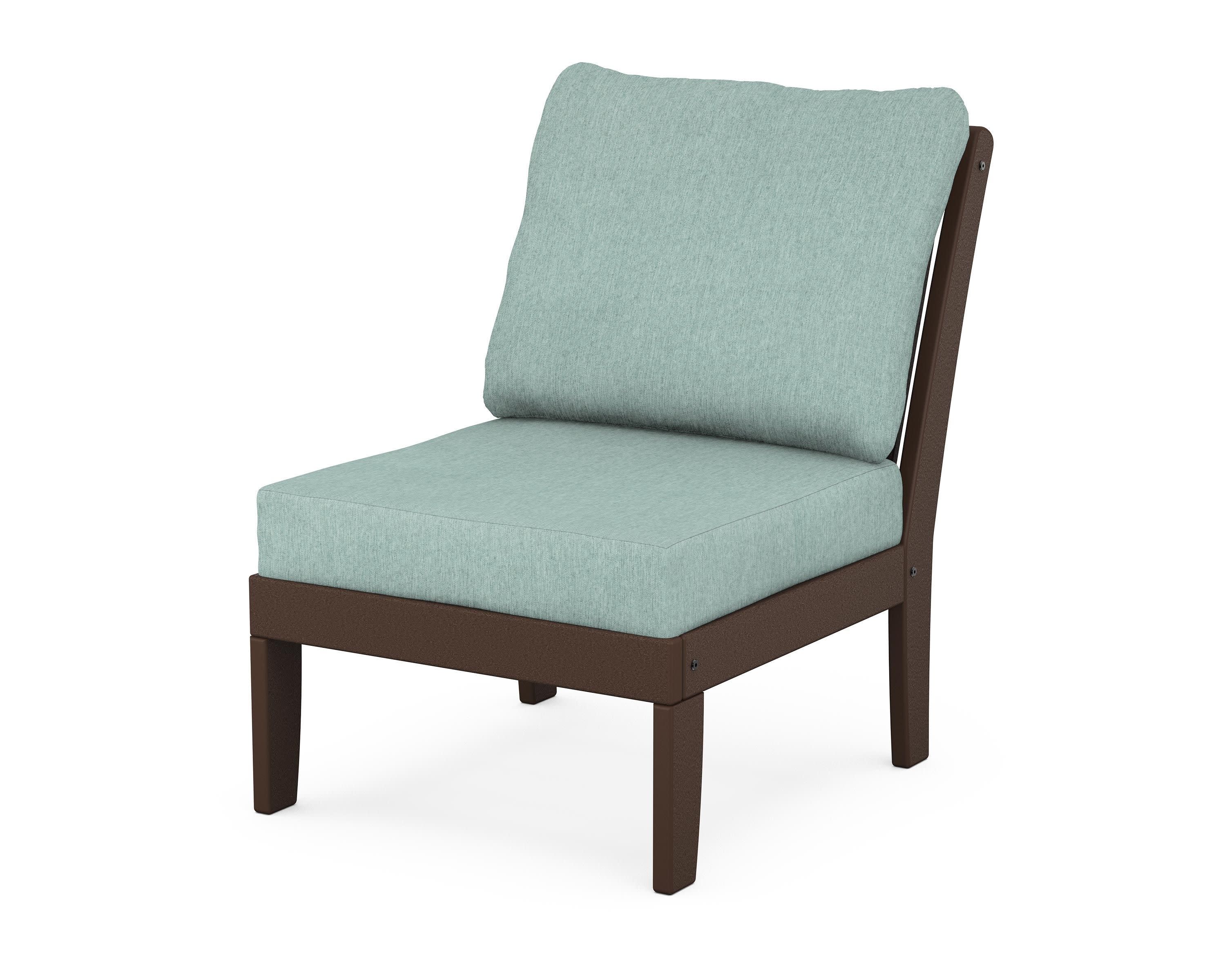 Braxton Modular Armless Chair in Mahogany / Glacier Spa