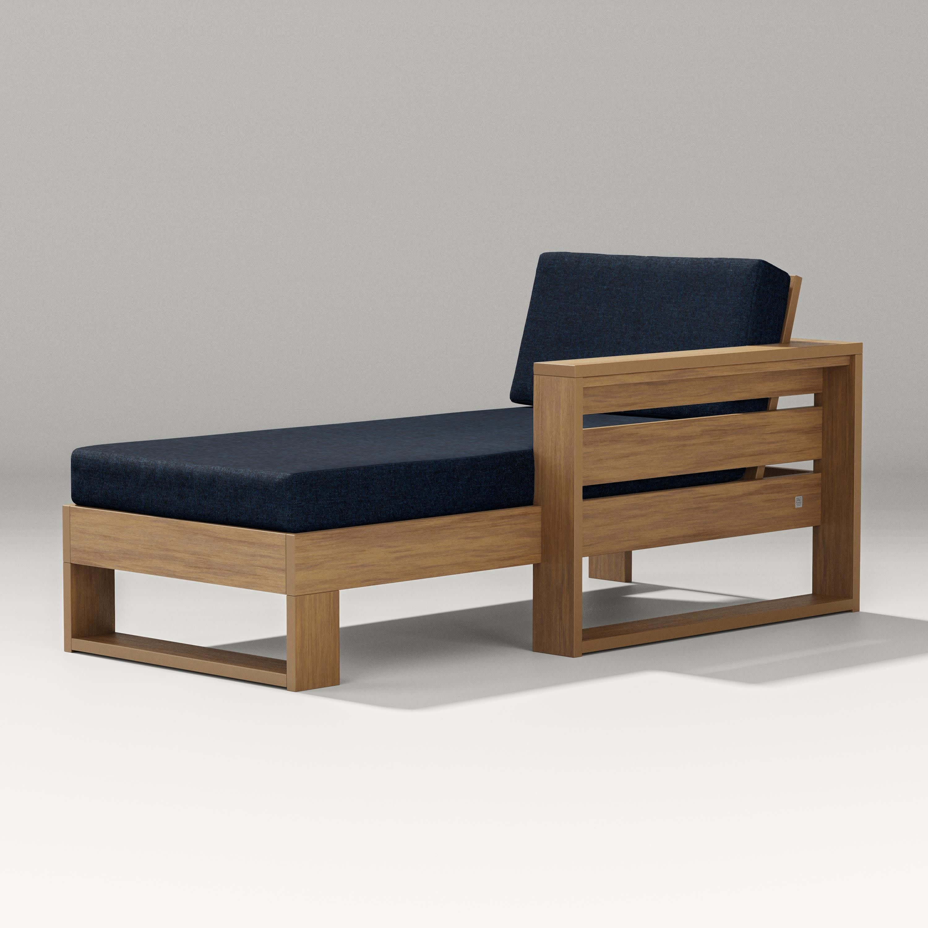 Latitude Modular Right Arm Chaise in Natural / Marine Indigo