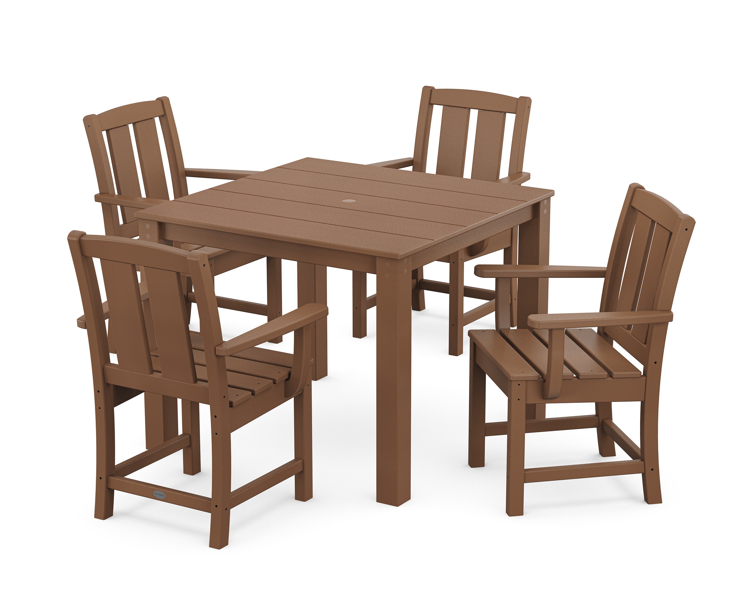 Mission 5-Piece Parsons Dining Set in Teak