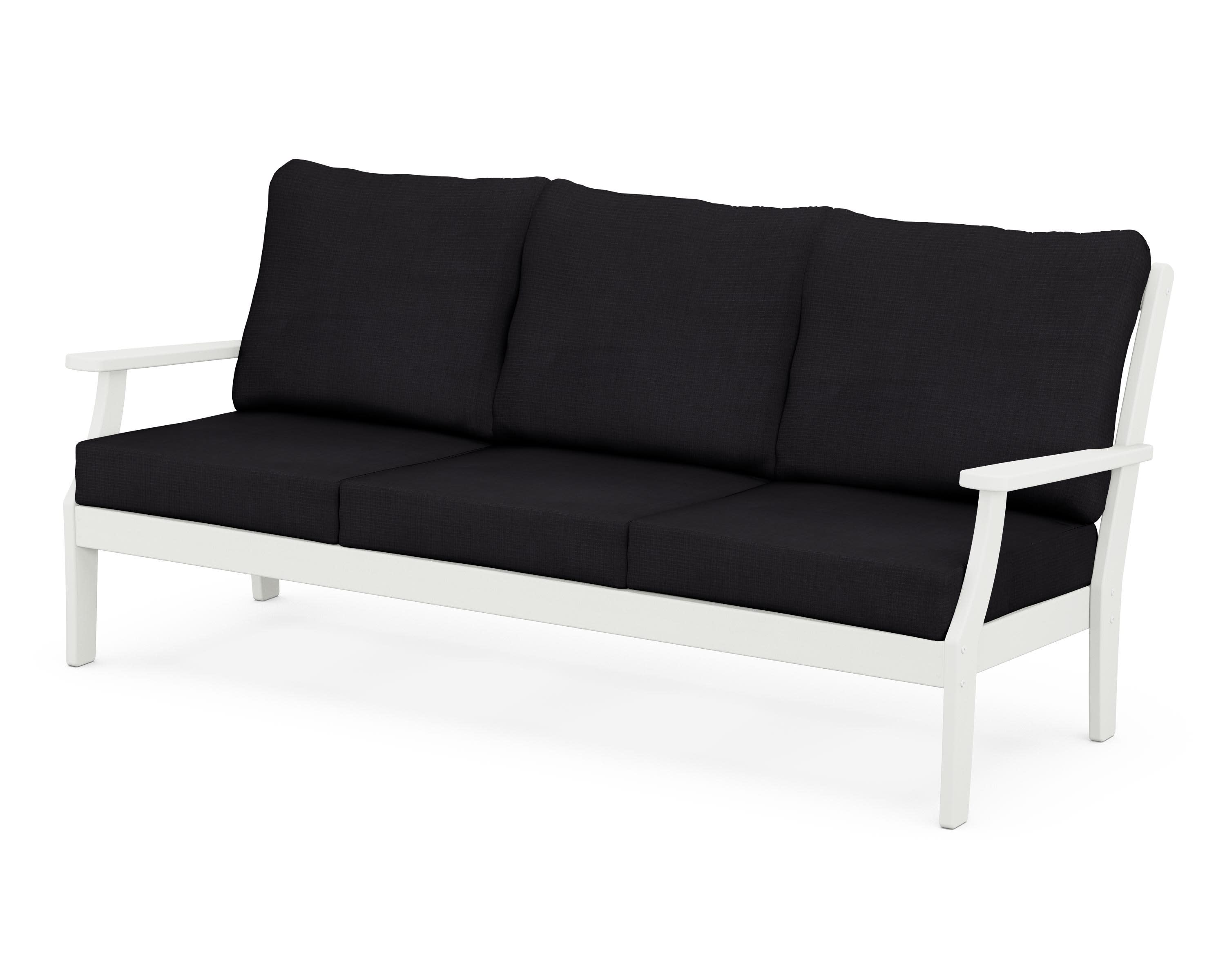 Braxton Deep Seating Sofa in Vintage White / Midnight Linen