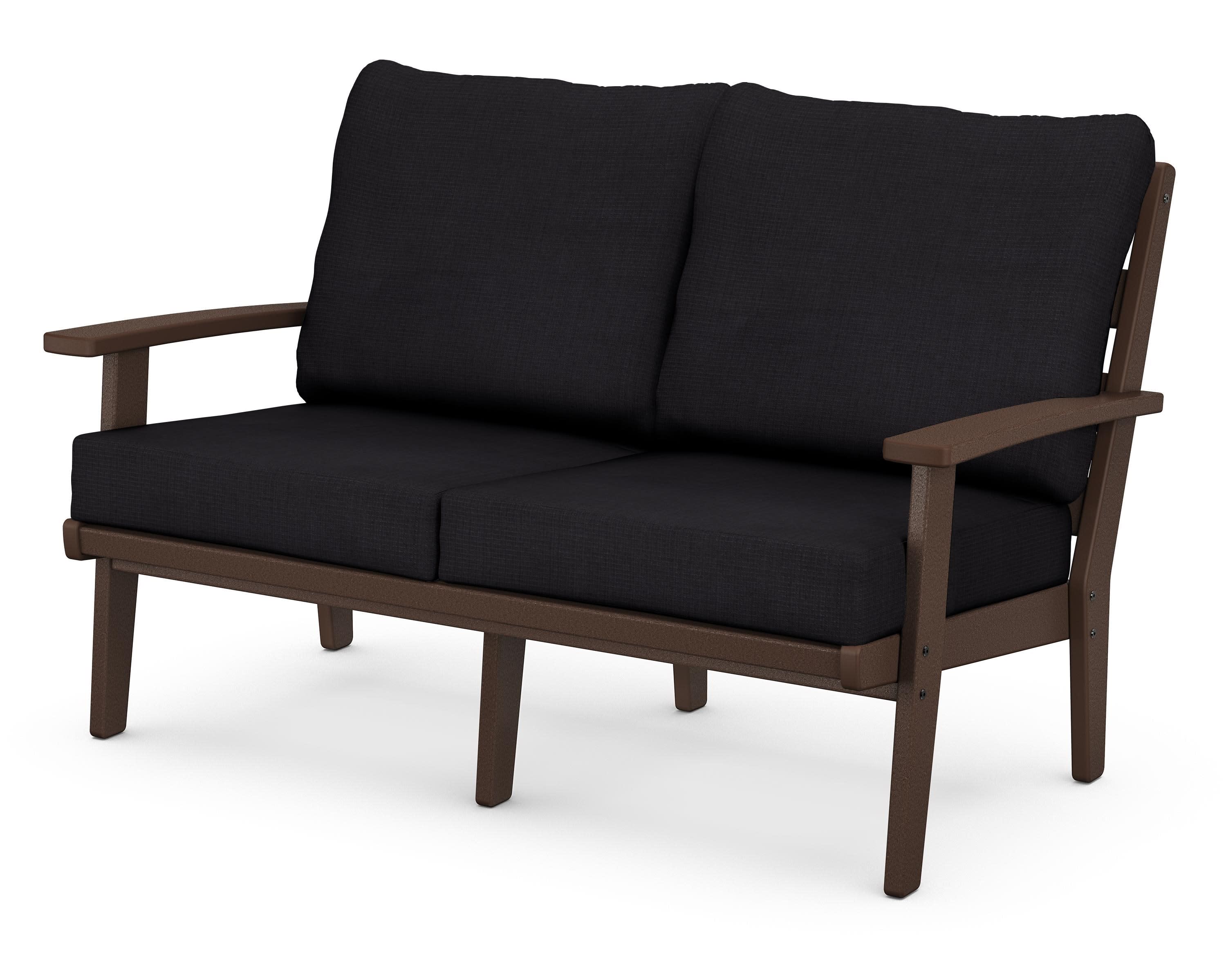 Grant Park Deep Seating Loveseat in Mahogany / Midnight Linen