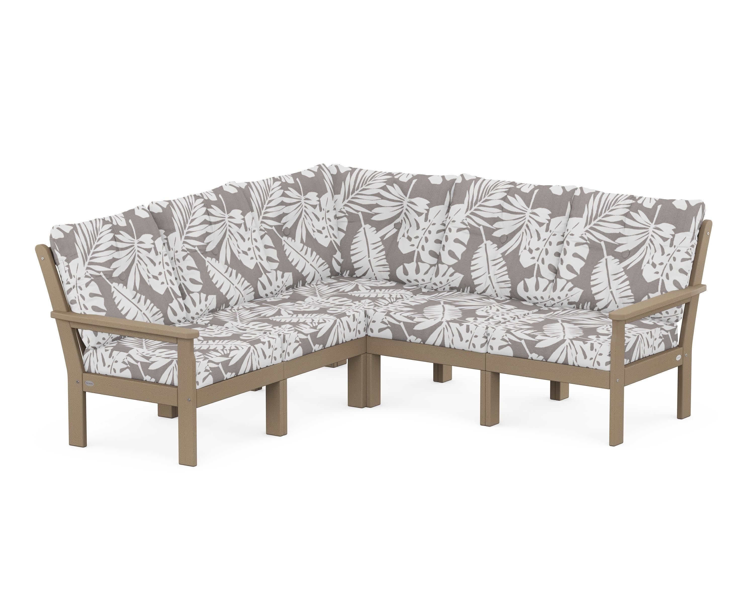 Vineyard 5-Piece Sectional in Vintage Sahara / Leaf Grey Mist