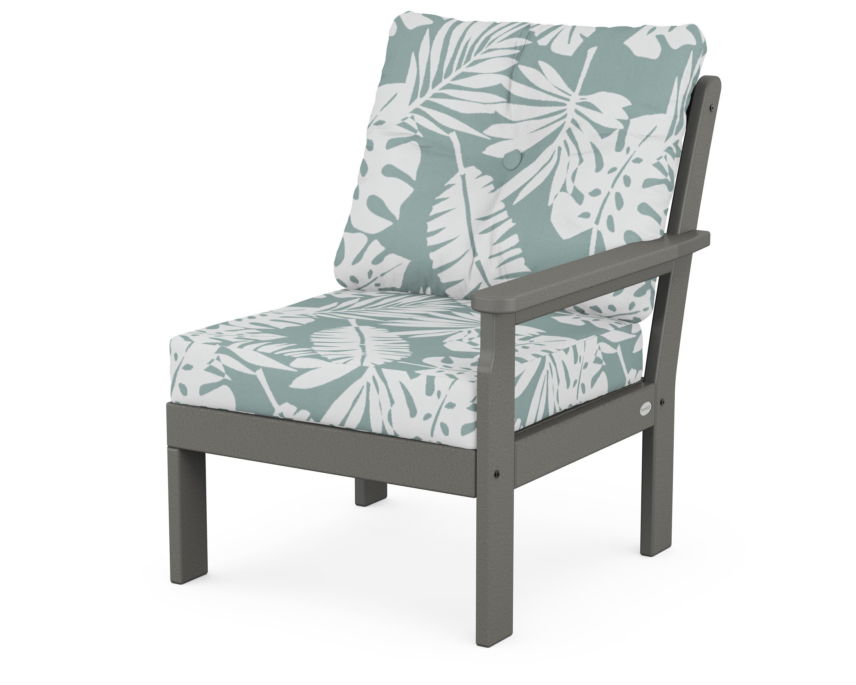 Vineyard Modular Right Arm Chair in Slate Grey / Leaf Glacier Spa