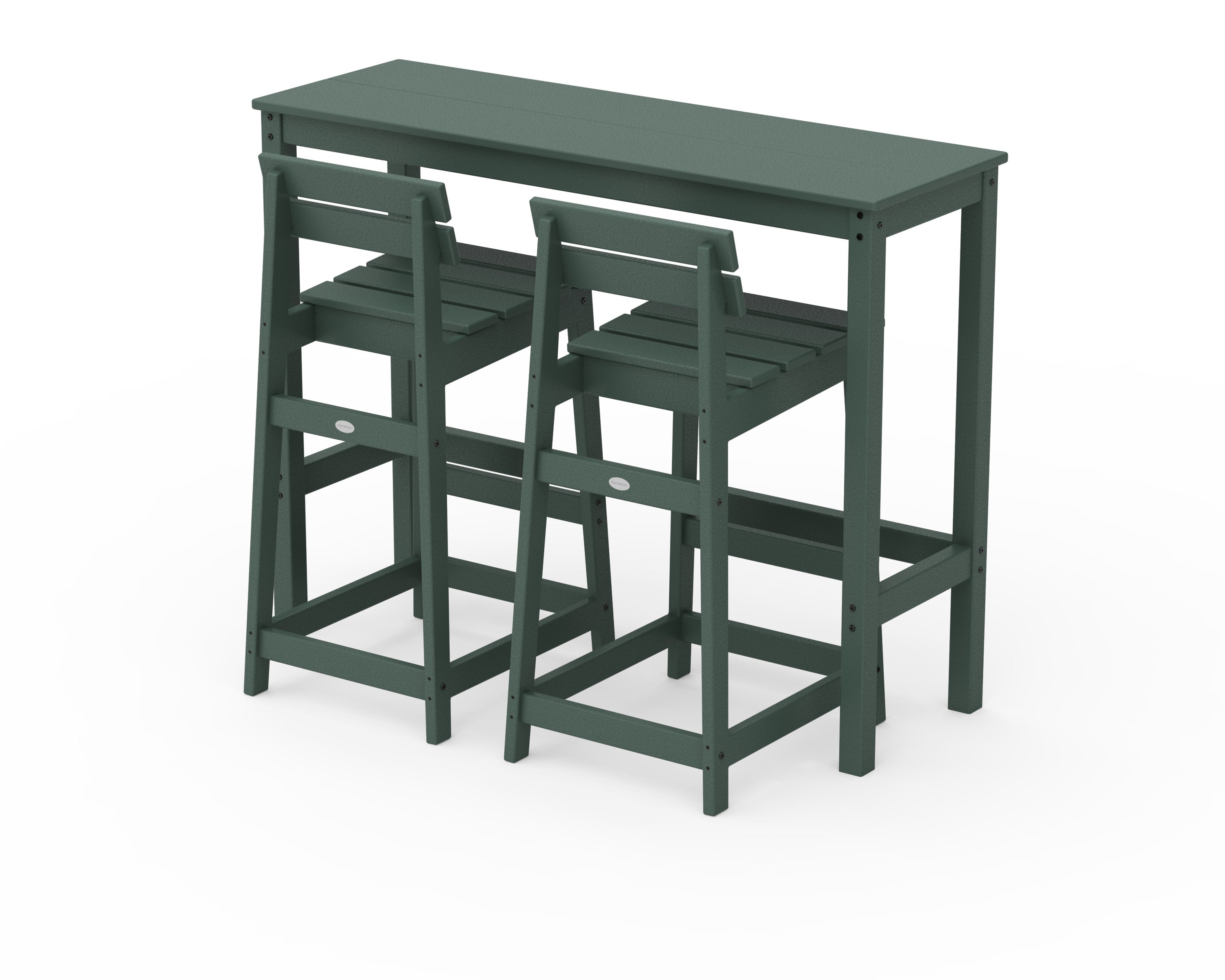 Modern Studio Plaza Lowback Bar Chair 3-Piece Balcony Set in Green