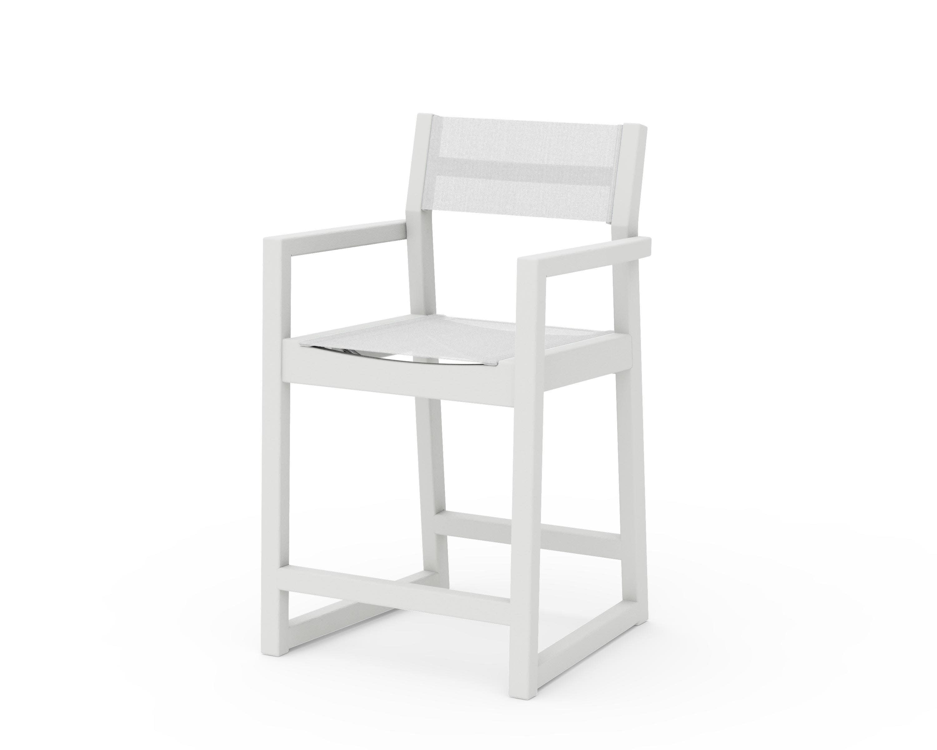 EDGE Sling Counter Arm Chair in Vintage White / White Sling
