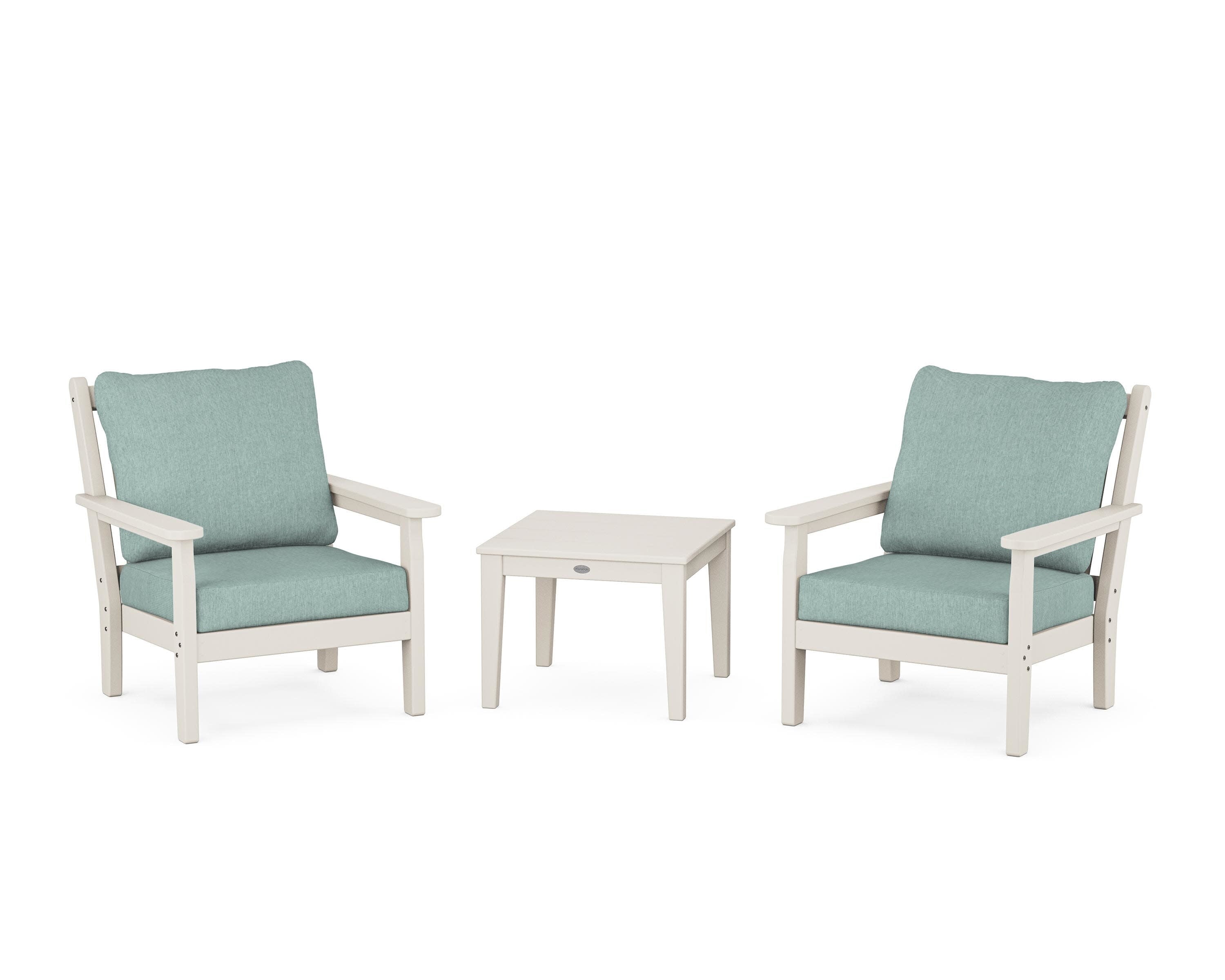 Chippendale 3-Piece Deep Seating Set in Sand / Glacier Spa