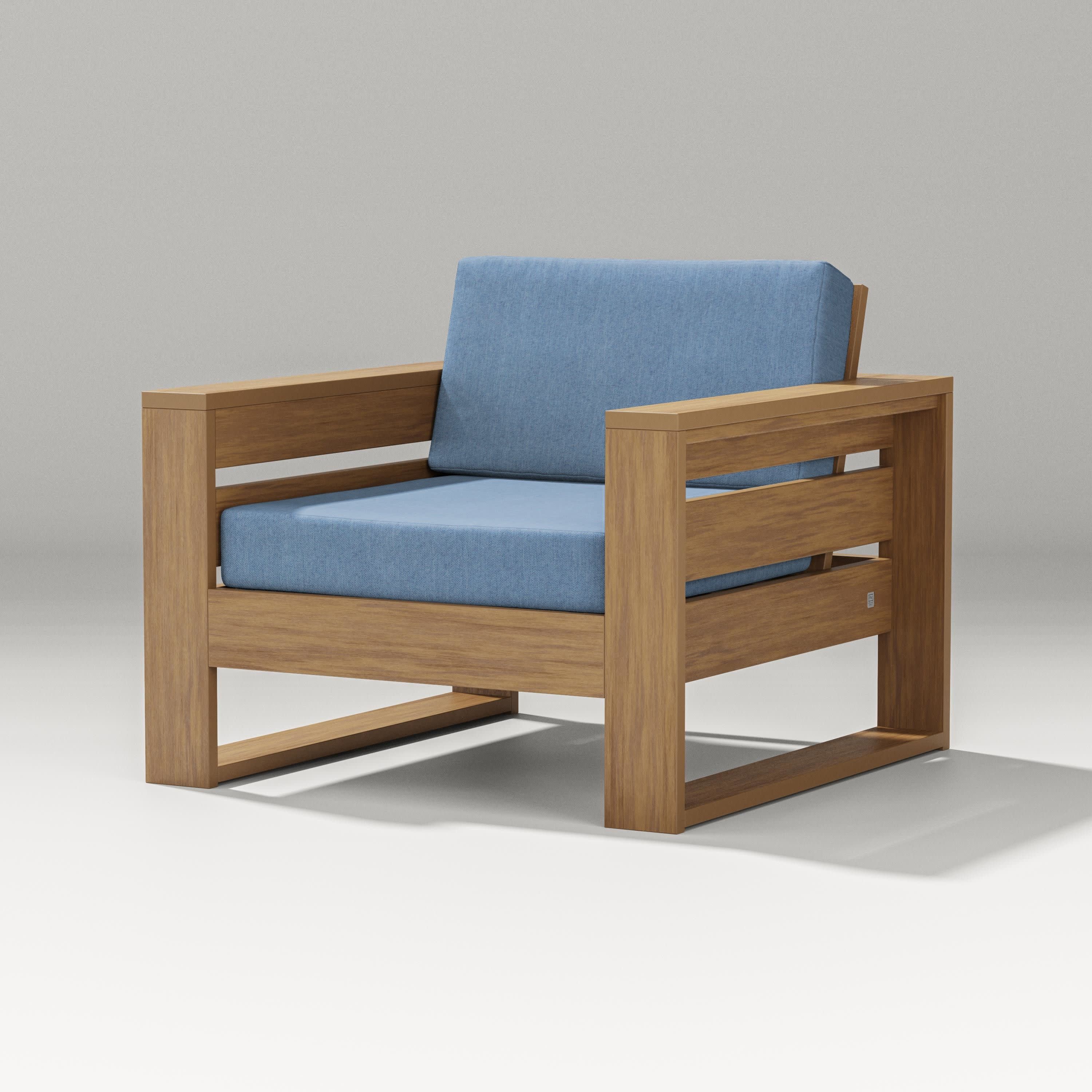 Latitude Lounge Chair in Natural / Sky Blue