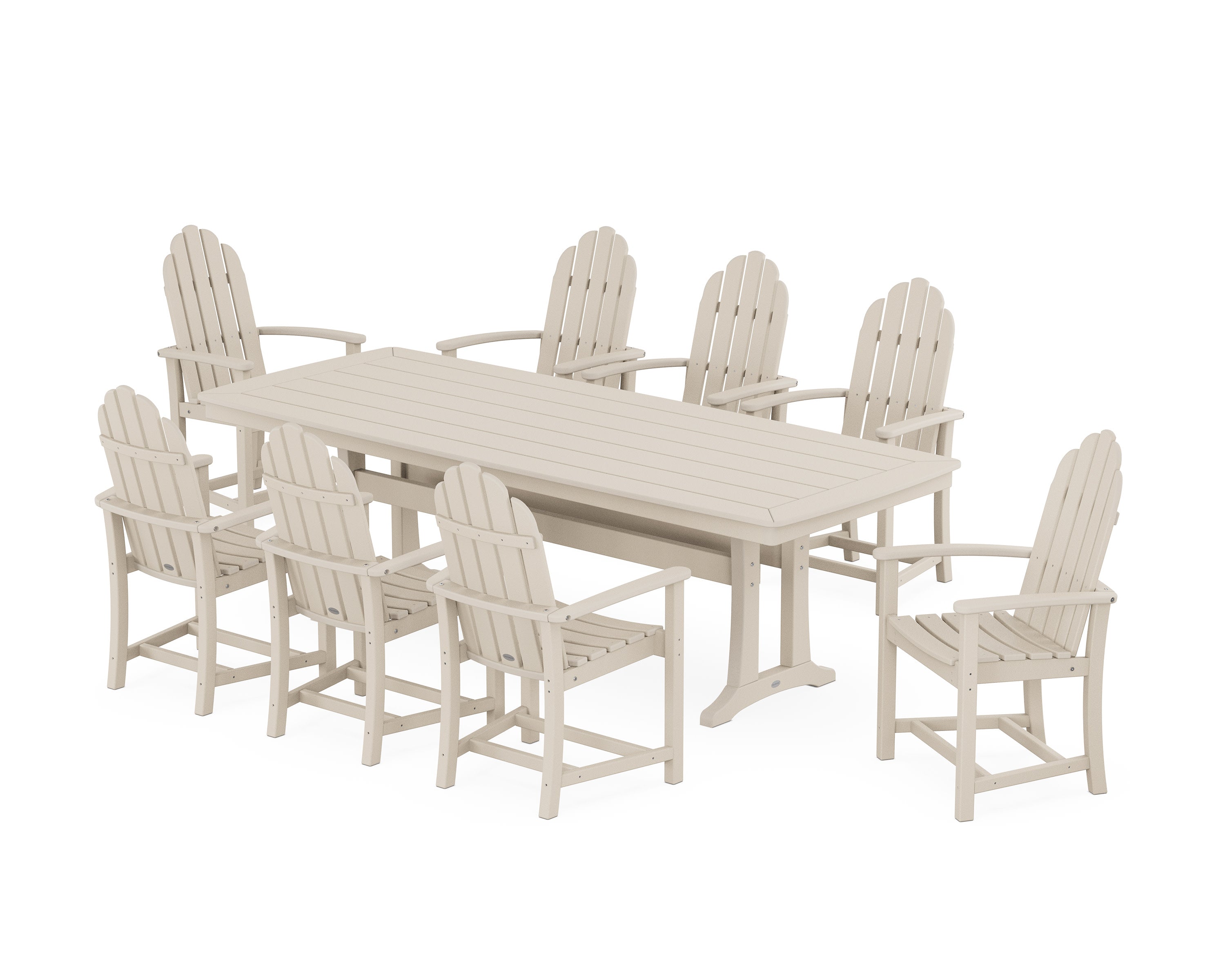 Classic Adirondack 9-Piece Dining Set with Trestle Legs in Sand