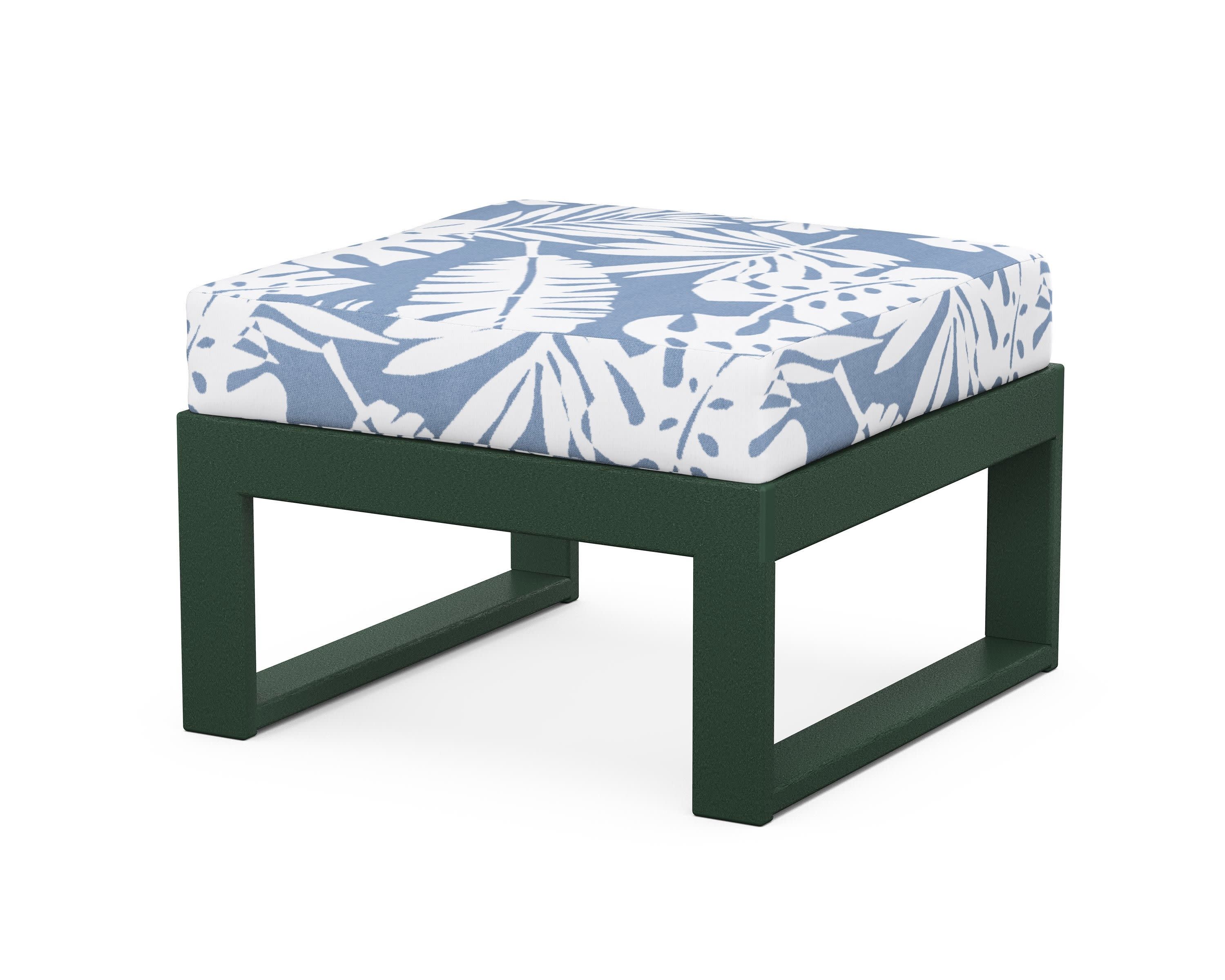 Modular Ottoman - Modern in Green / Leaf Sky Blue
