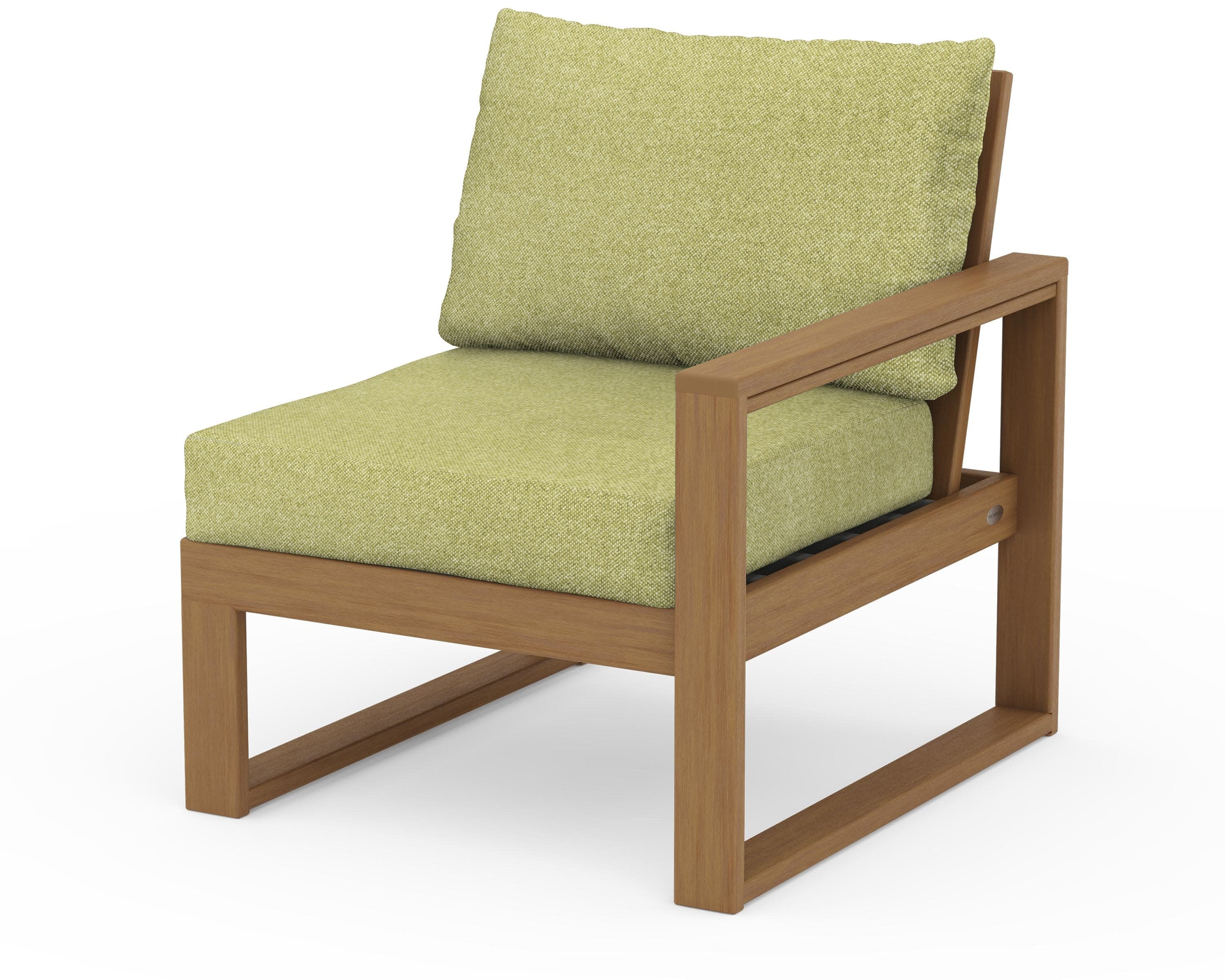 EDGE Modular Right Arm Chair in Natural / Chartreuse Boucle
