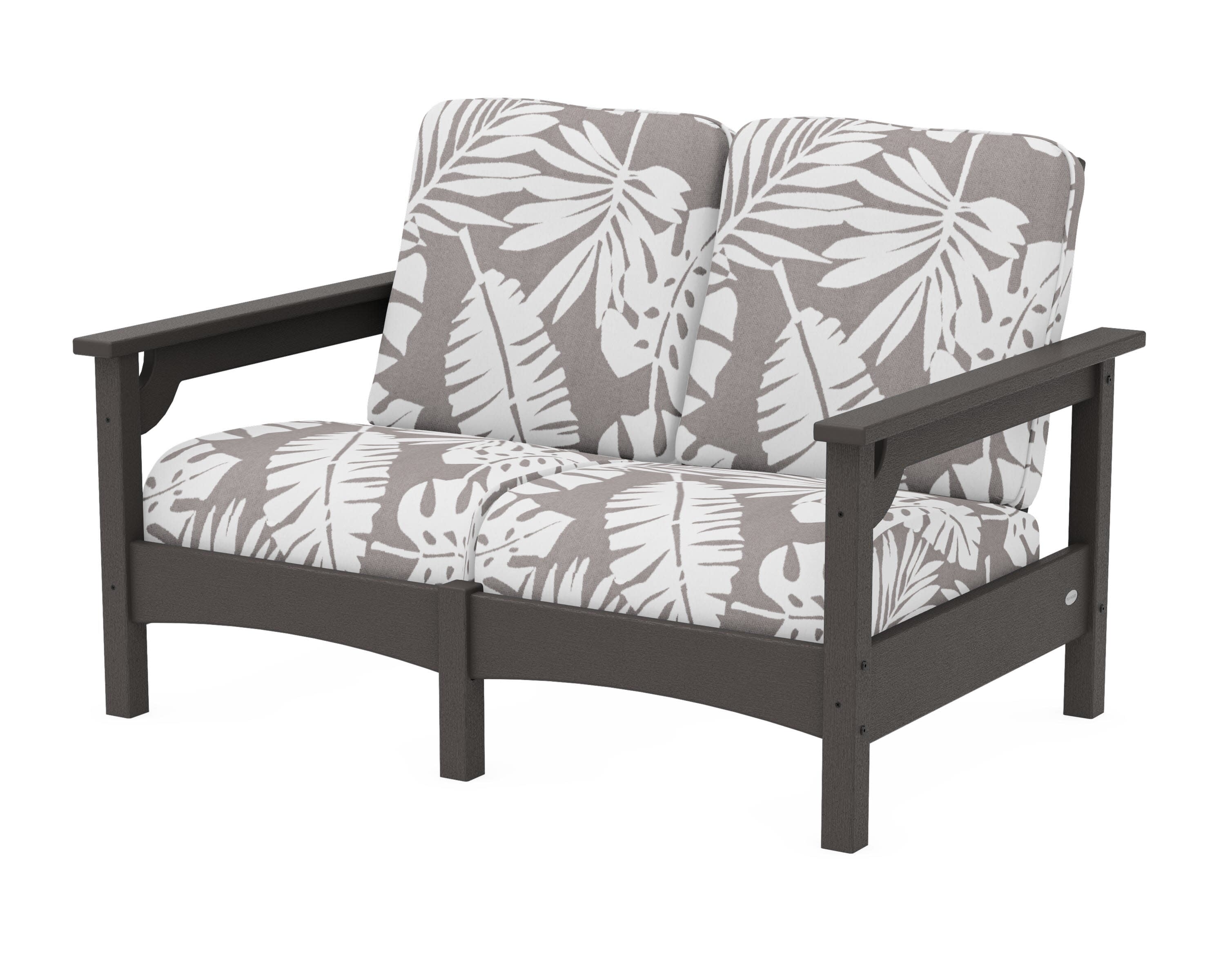 Club Loveseat in Vintage Coffee / Leaf Grey Mist