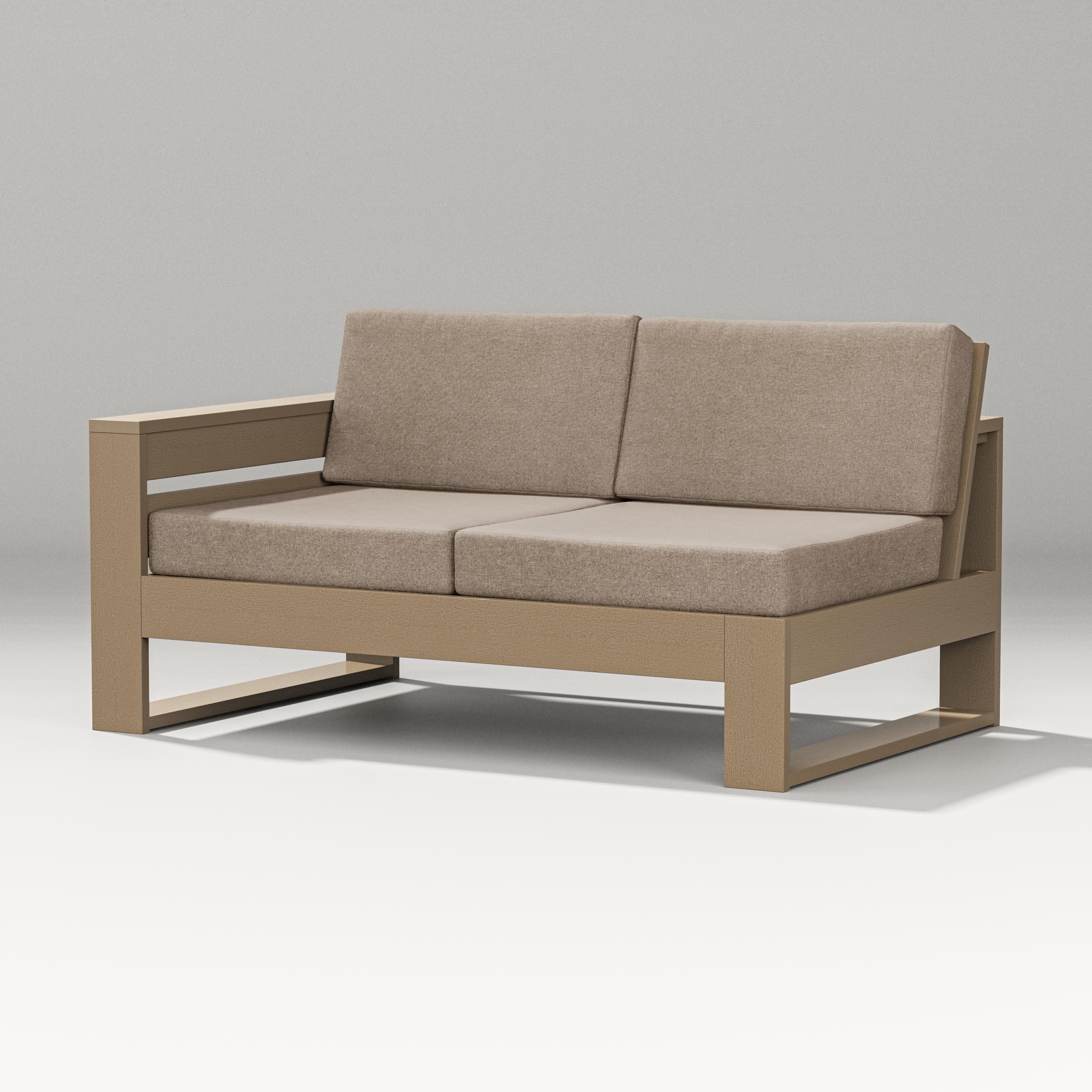 Latitude Modular Left Arm Loveseat in Vintage Sahara / Spiced Burlap