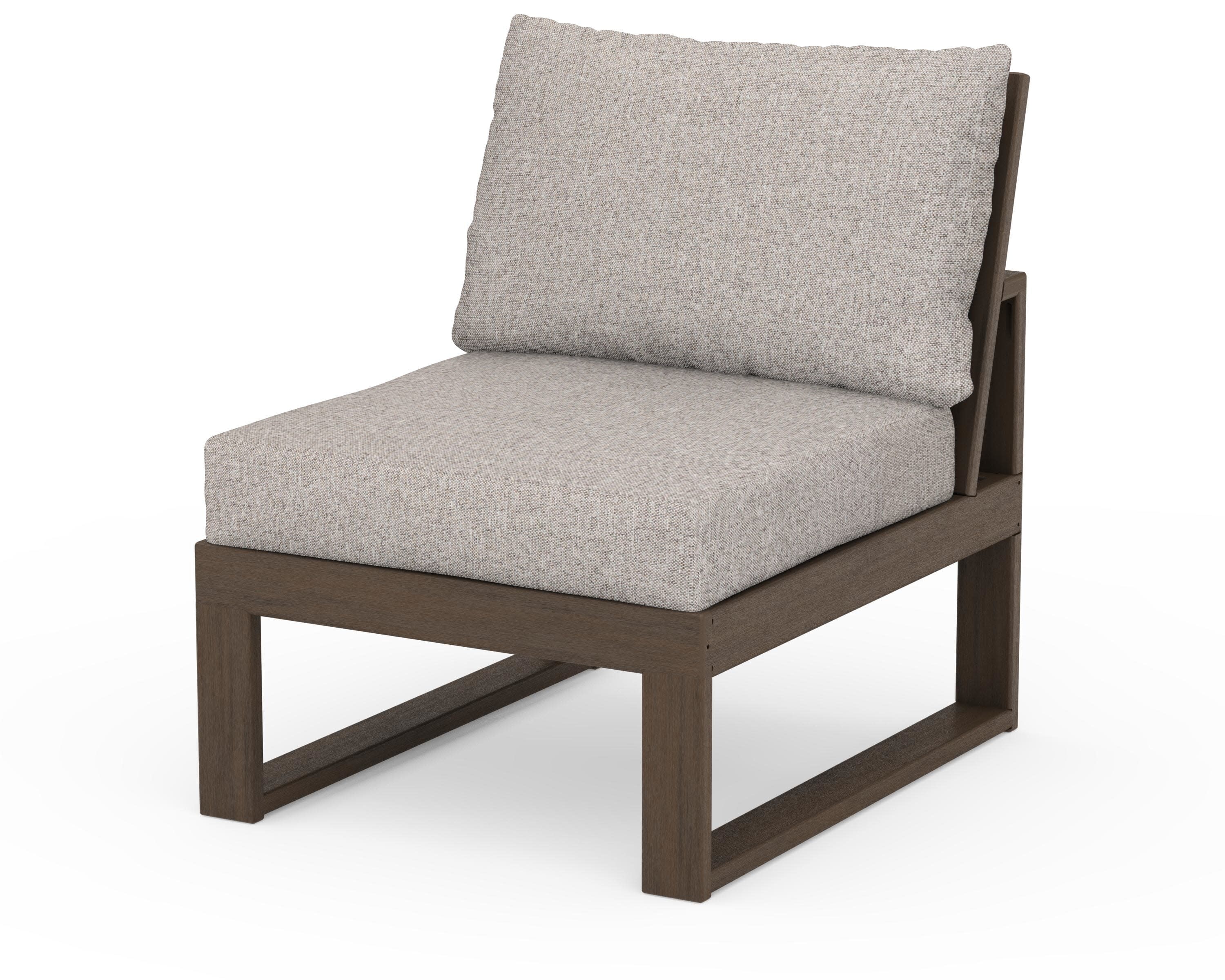 Modular Armless Chair in Kona / Weathered Tweed