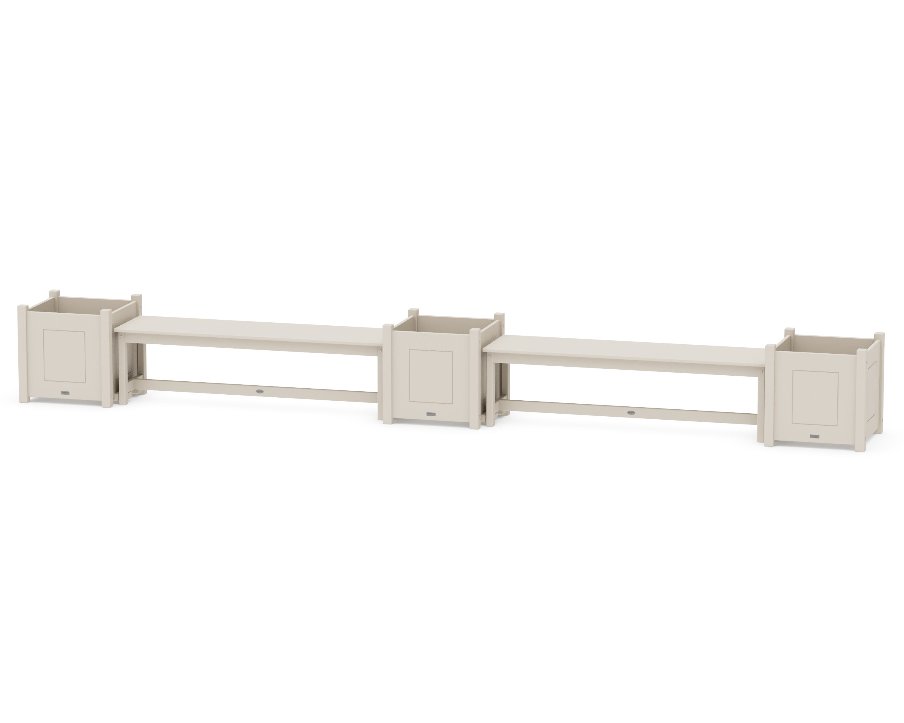 60" Country Living Straight Double Planter Bench Set - Large in Sand