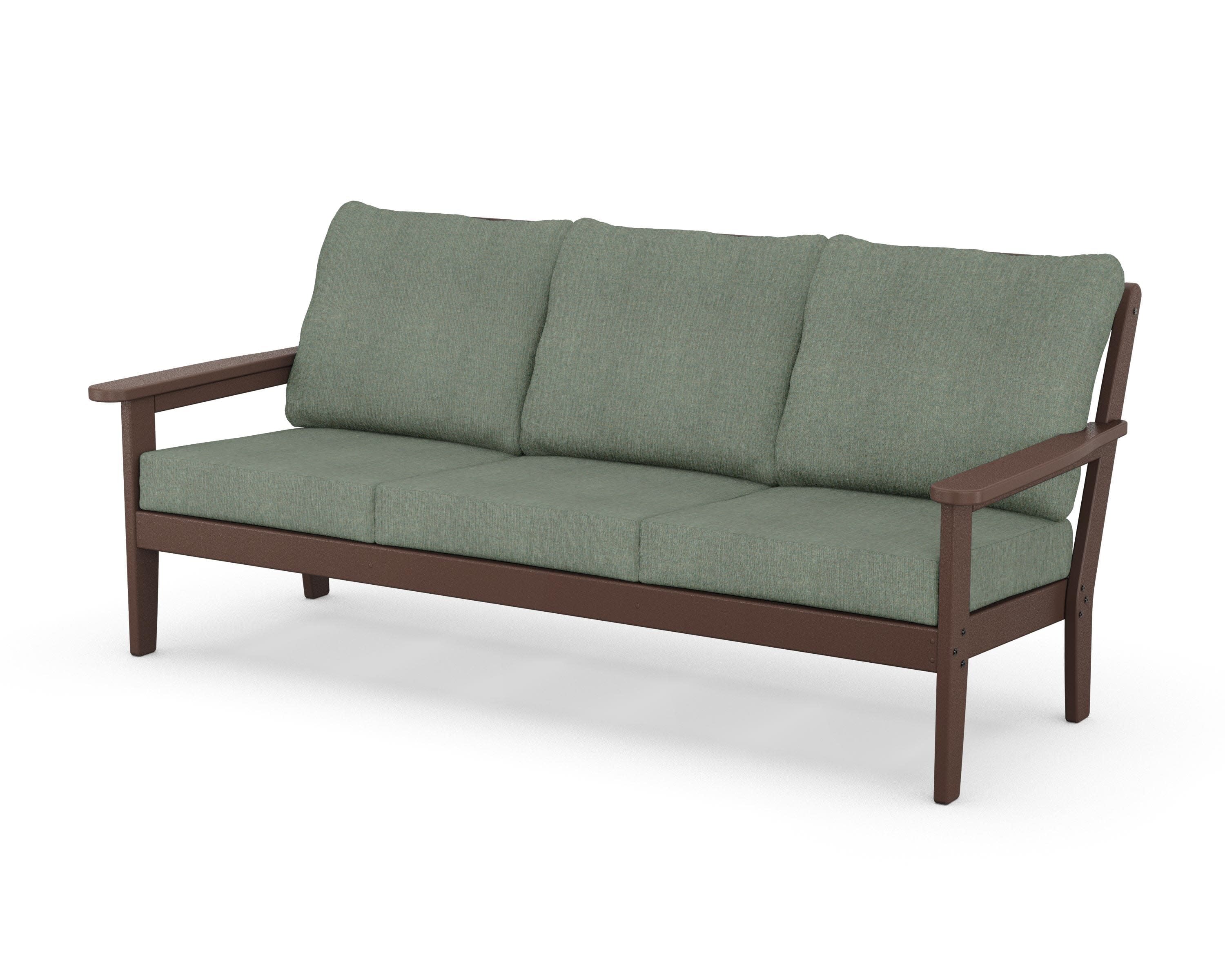 Cottage Deep Seating Sofa in Mahogany / Cast Sage
