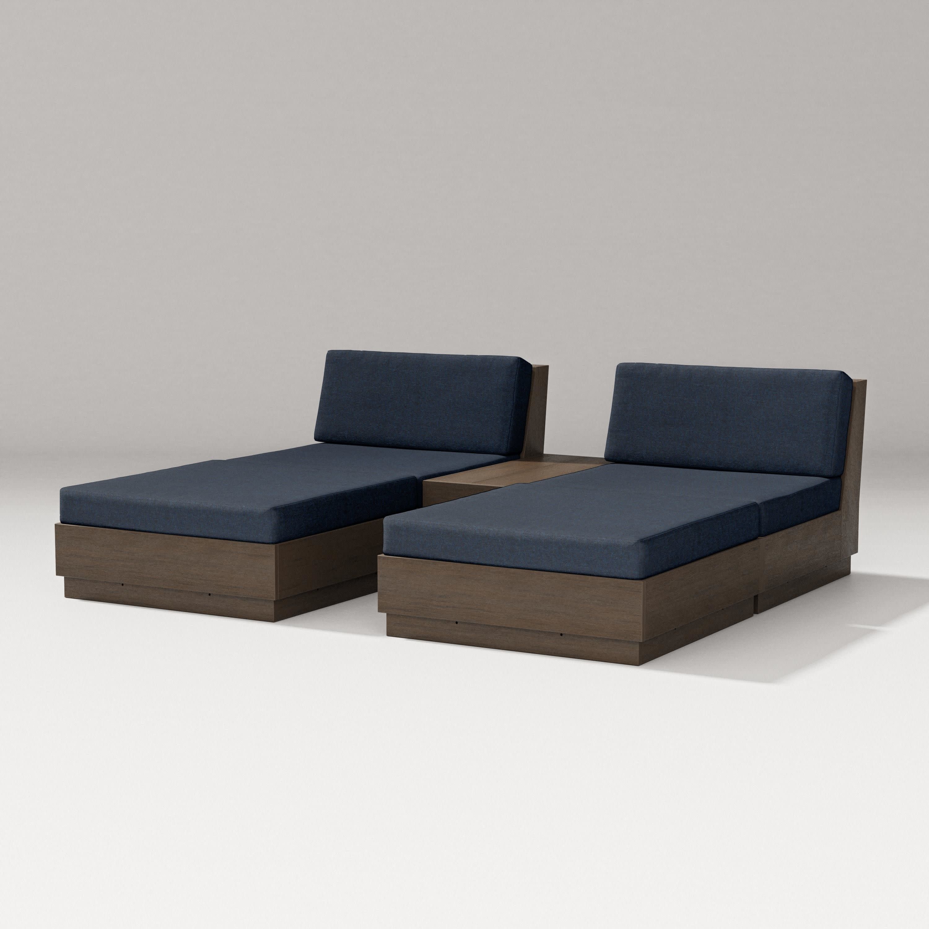 Elevate Double Chaise Set in Kona / Marine Indigo