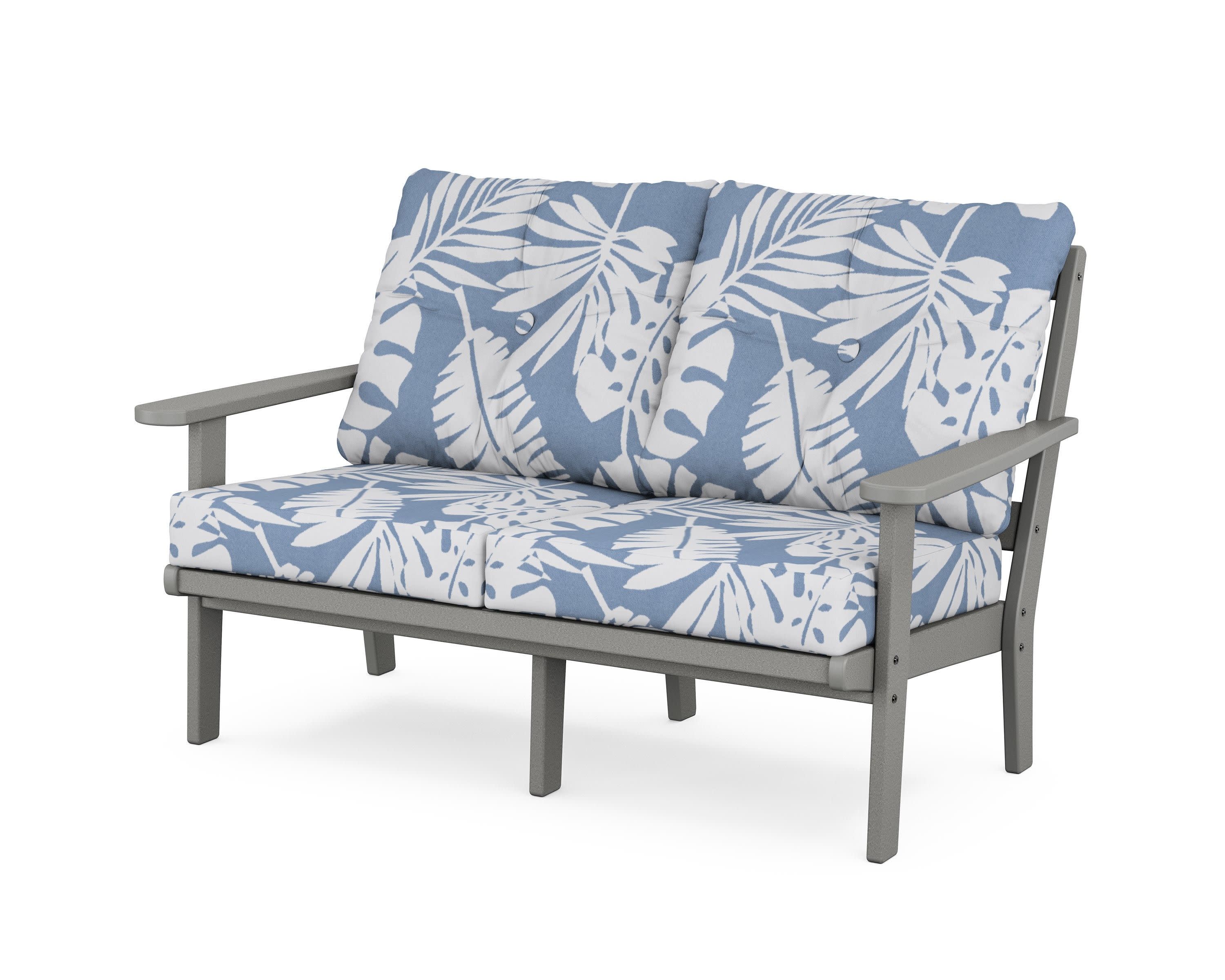 Mission Deep SeatingLoveseat in Slate Grey / Leaf Sky Blue