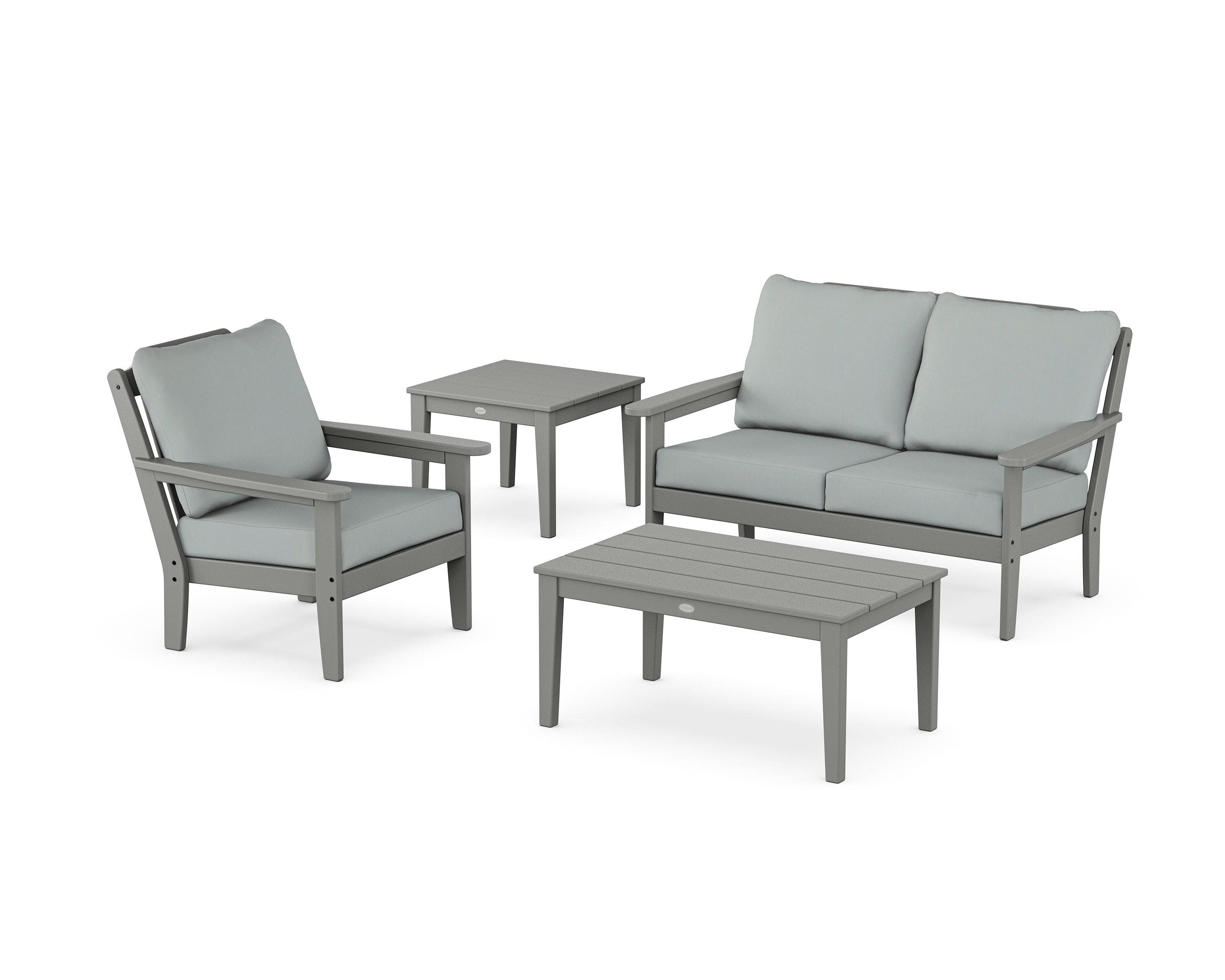 Wovendale 4-Piece Deep Seating Set in Slate Grey / Spa