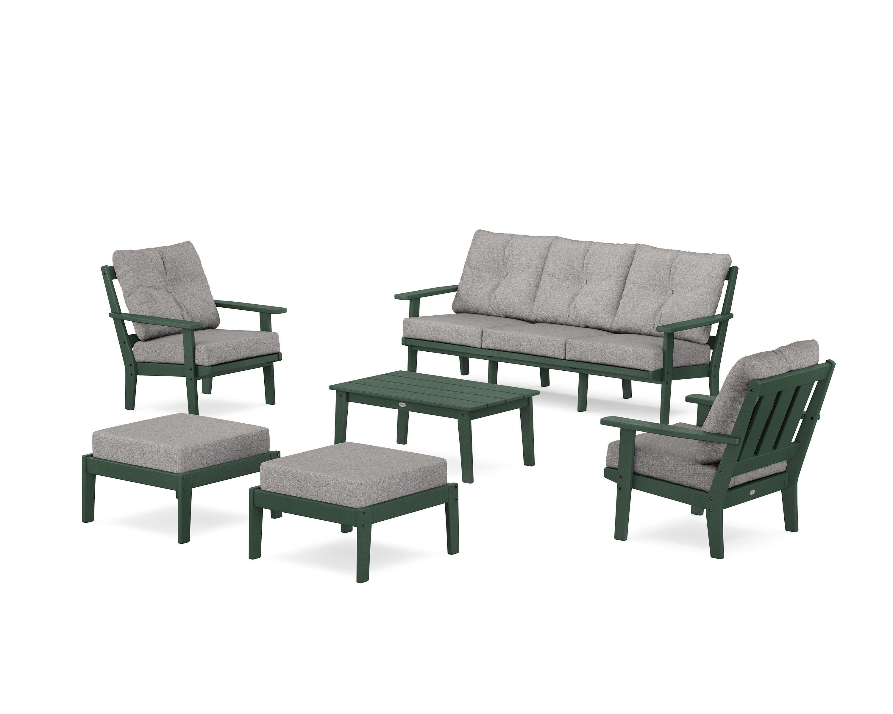 Oxford 6-Piece Lounge Sofa Set in Green / Grey Mist