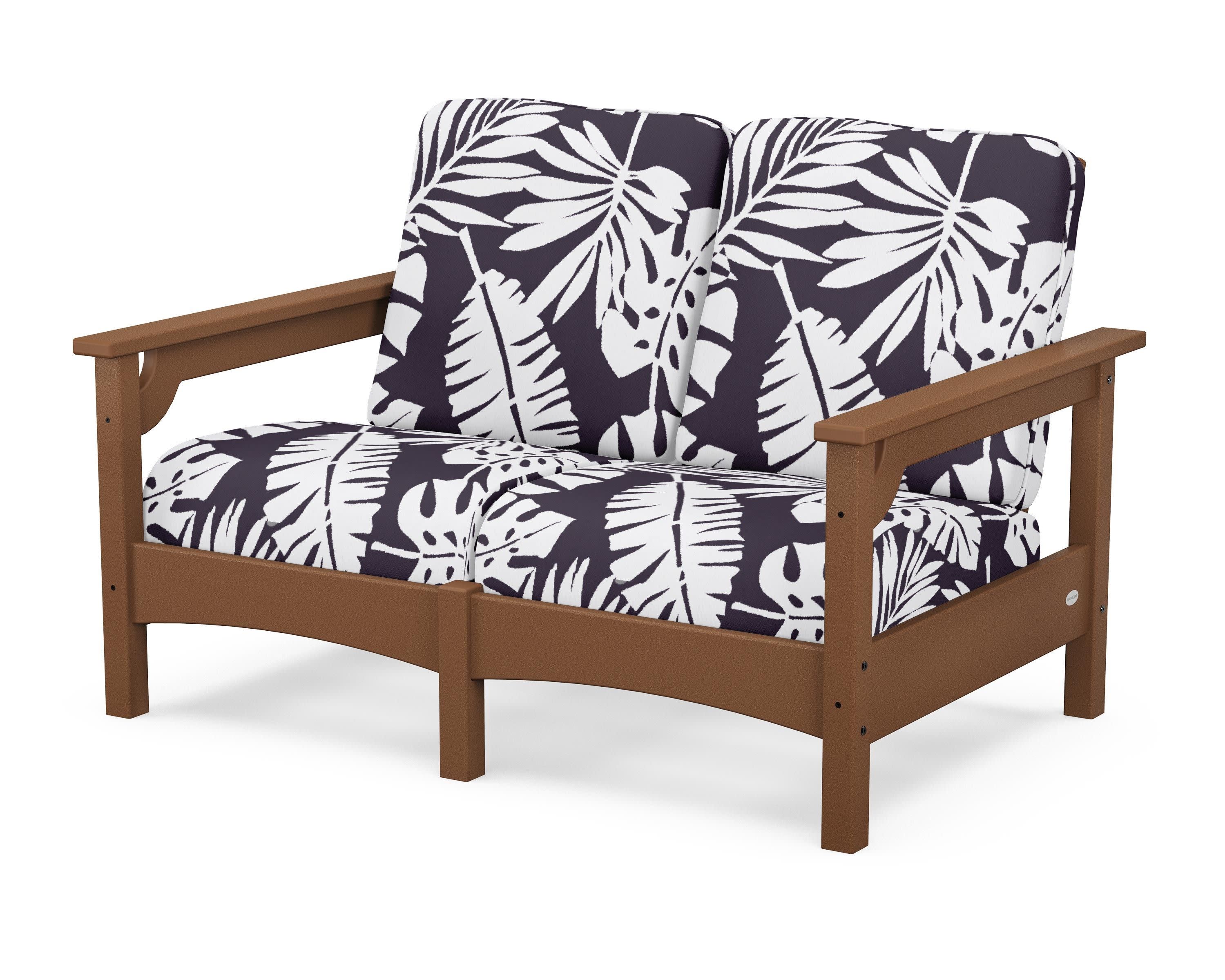 Club Loveseat in Teak / Leaf Navy