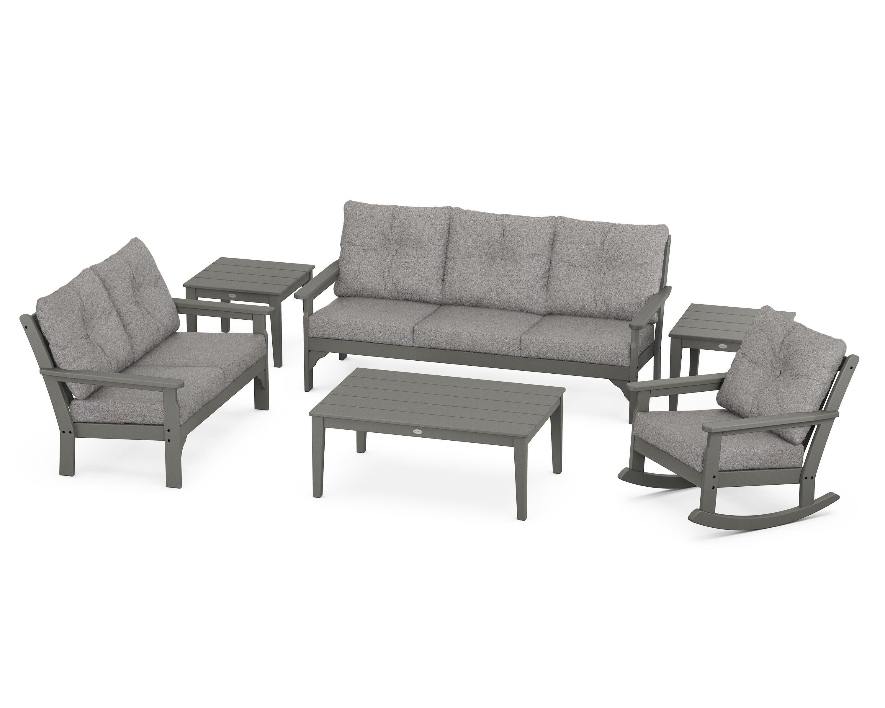 Vineyard 6-Piece Deep Seating Set in Slate Grey / Grey Mist