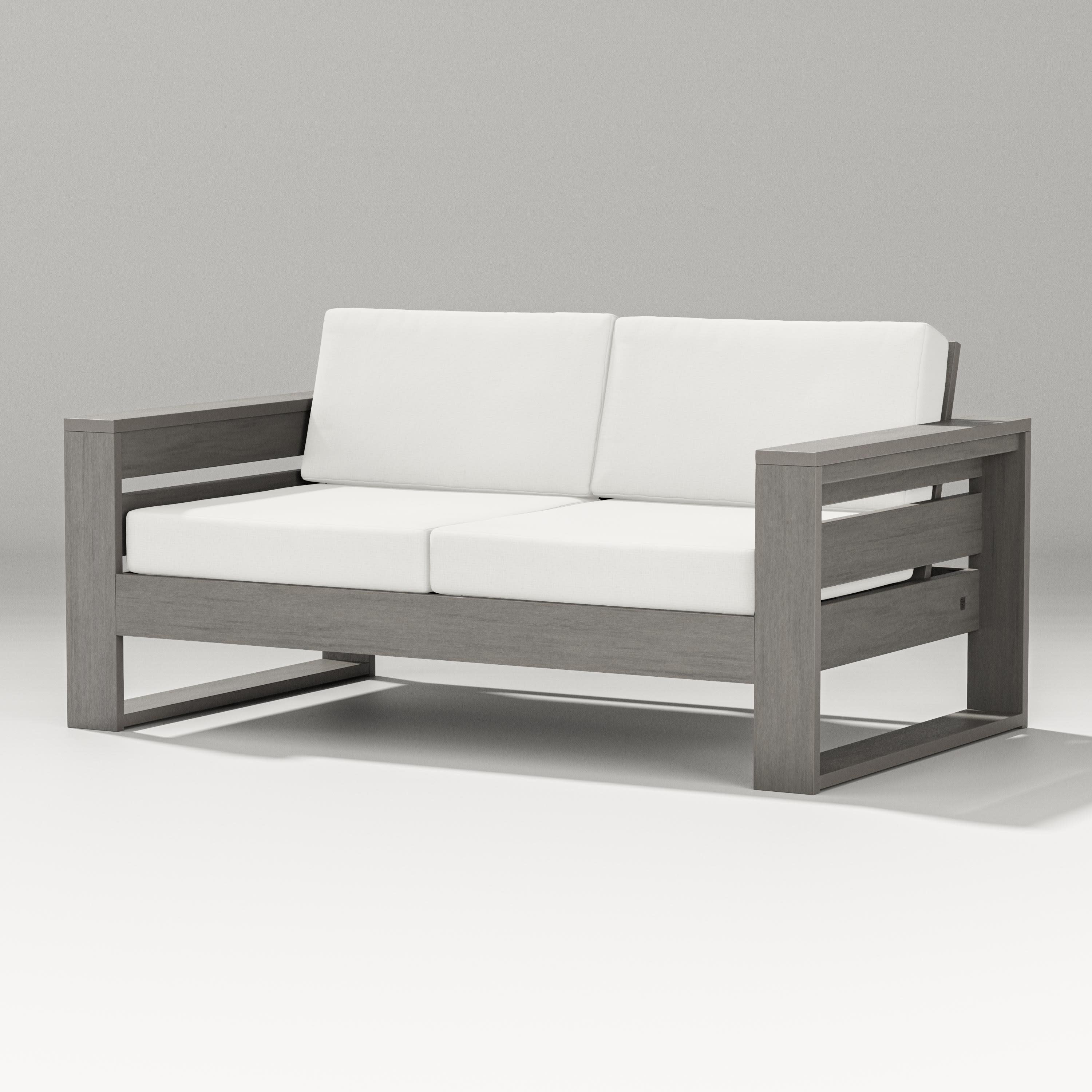 Latitude Loveseat in Driftwood / Natural Linen