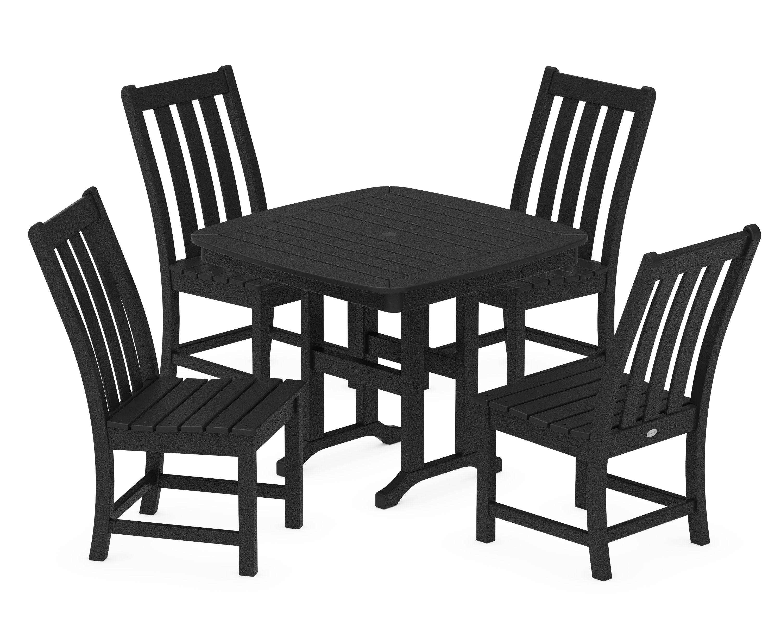 Vineyard 5-Piece Side Chair Dining Set in Black