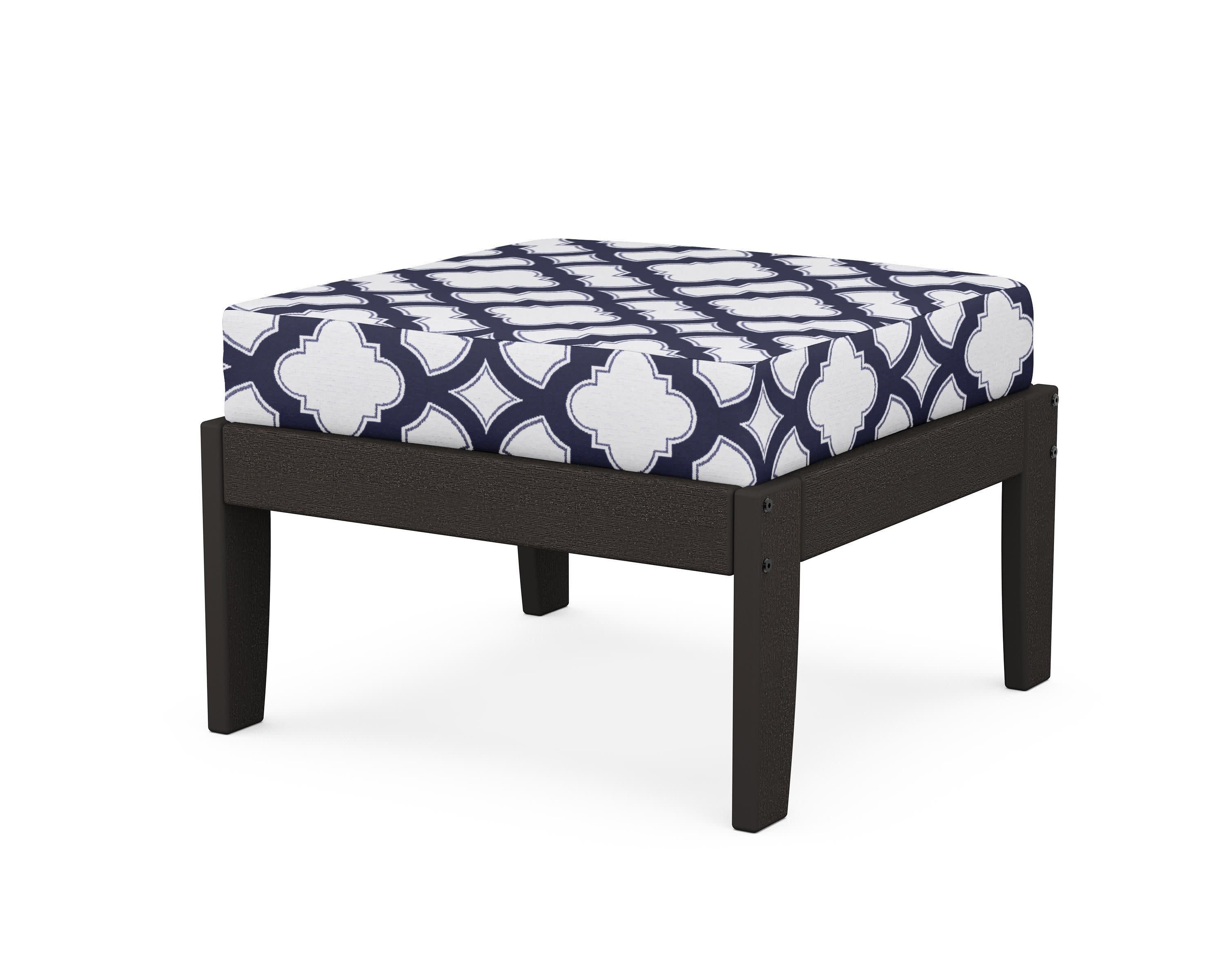 Modular Ottoman - Classic in Vintage Coffee / Trellis Navy