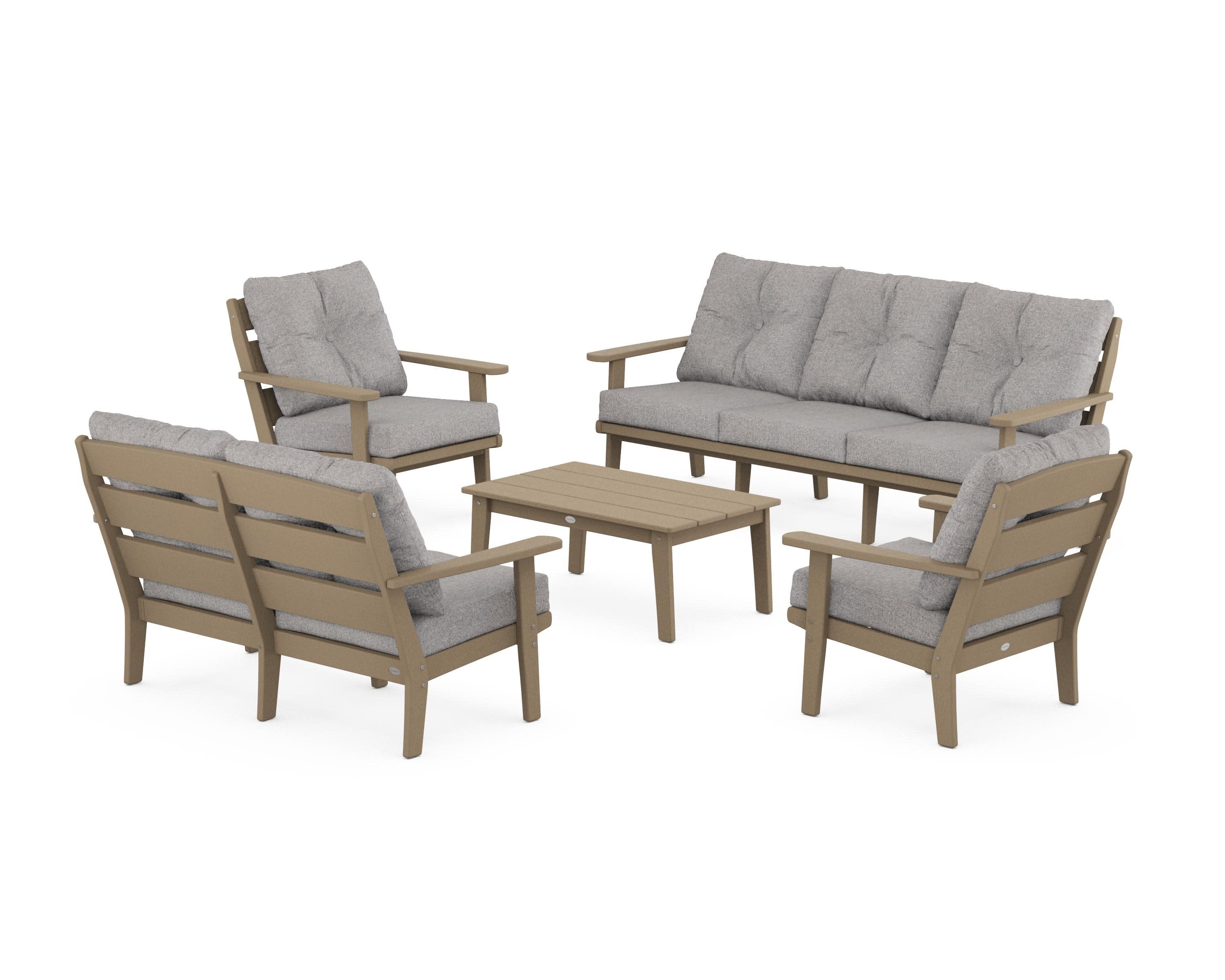 Lakeside 5-Piece Lounge Sofa Set in Vintage Sahara / Grey Mist