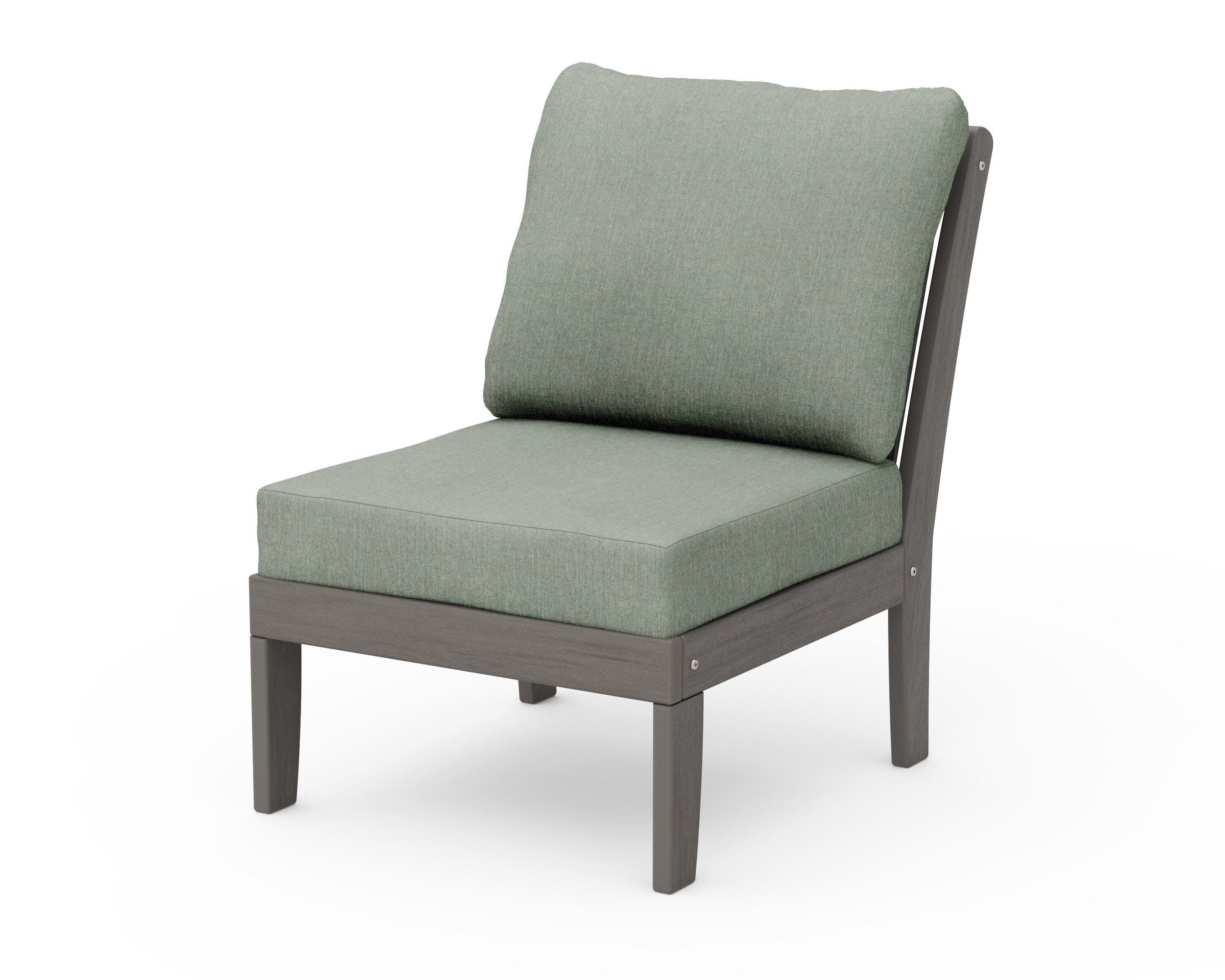 Braxton Modular Armless Chair in Driftwood / Cast Sage