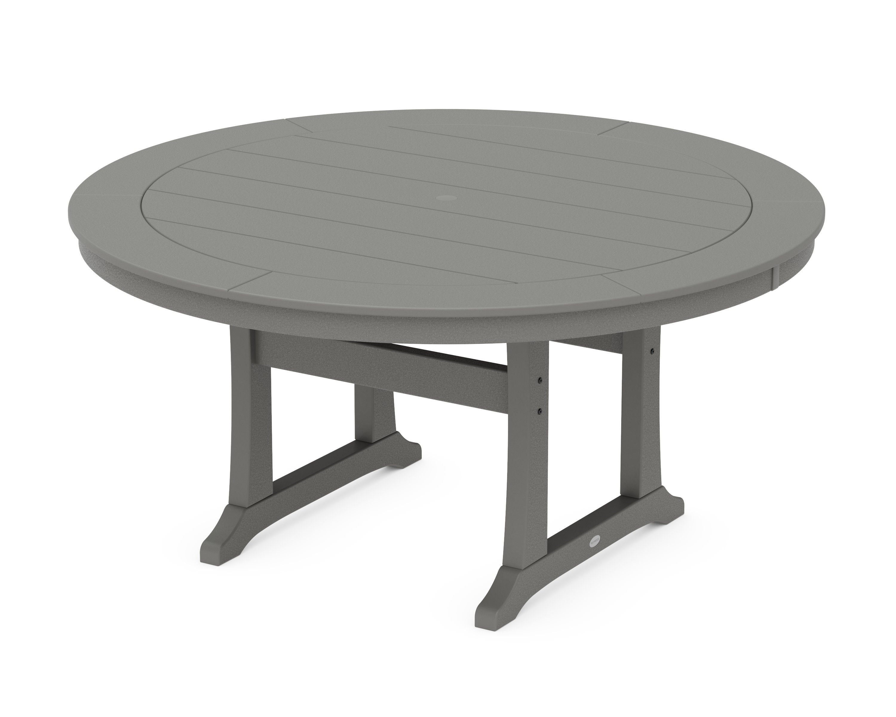 Nautical Trestle 60" Round Dining Table in Slate Grey