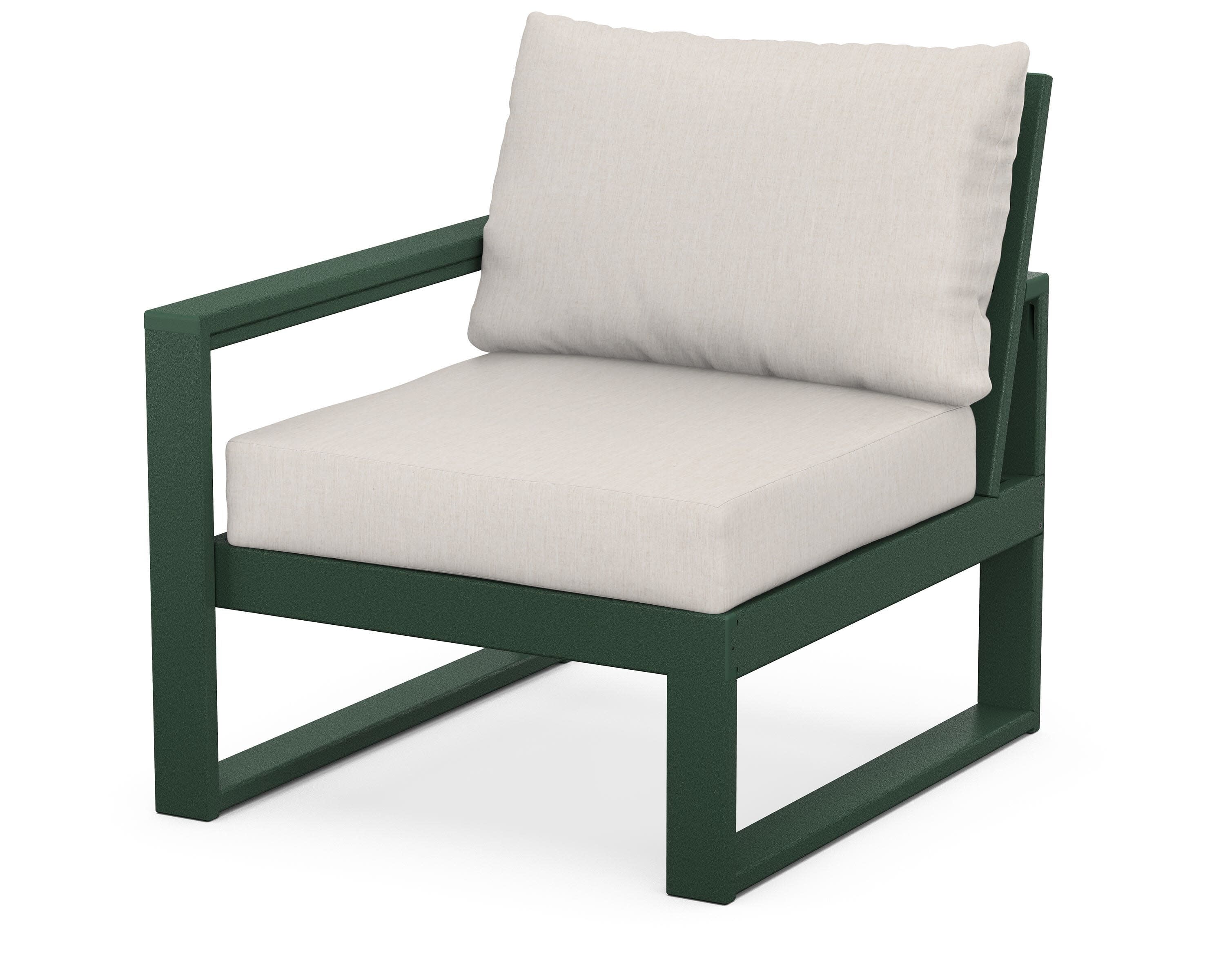 EDGE Modular Left Arm Chair in Green / Cast Ash