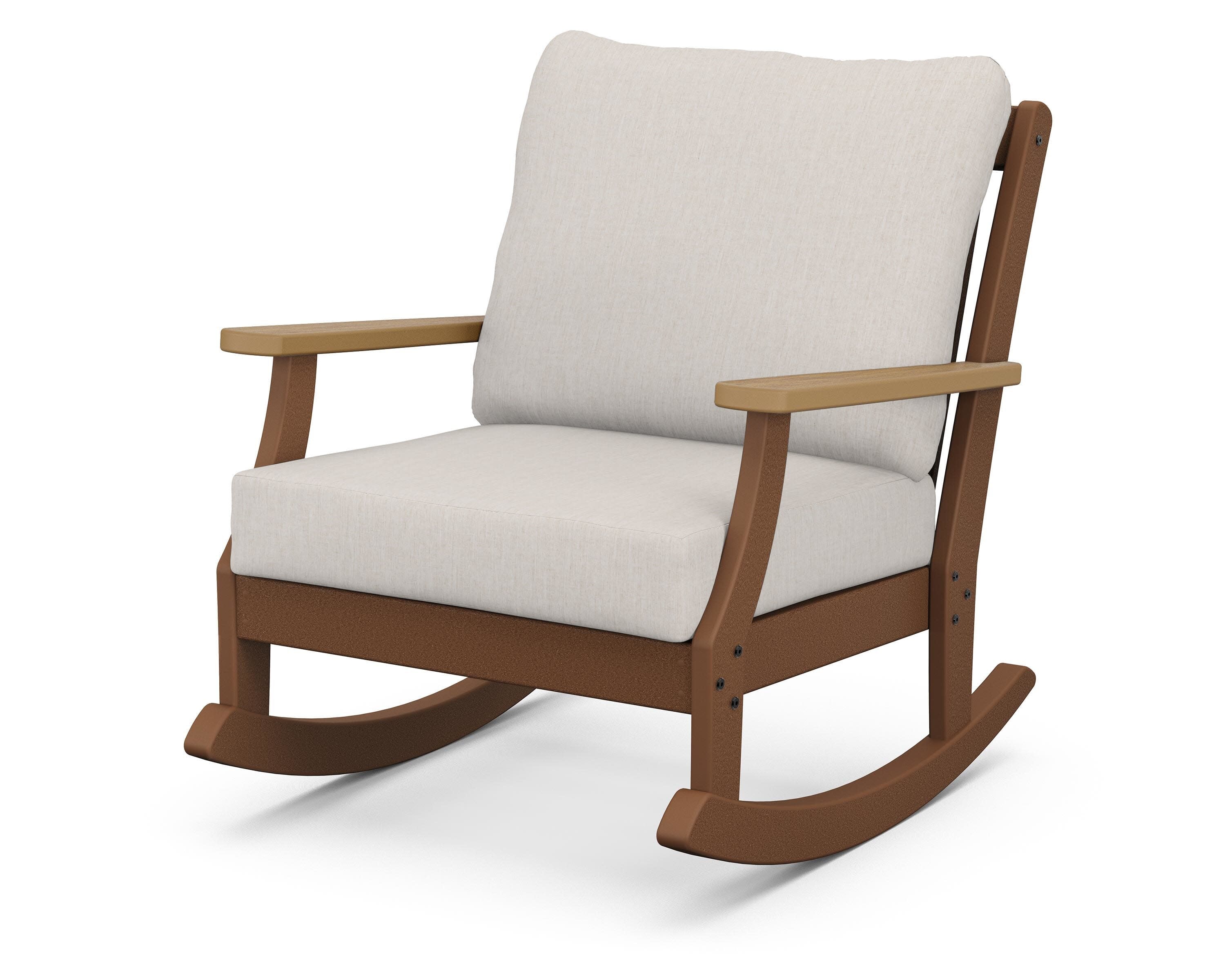 Braxton Deep Seating Rocking Chair in Teak / Natural / Cast Ash