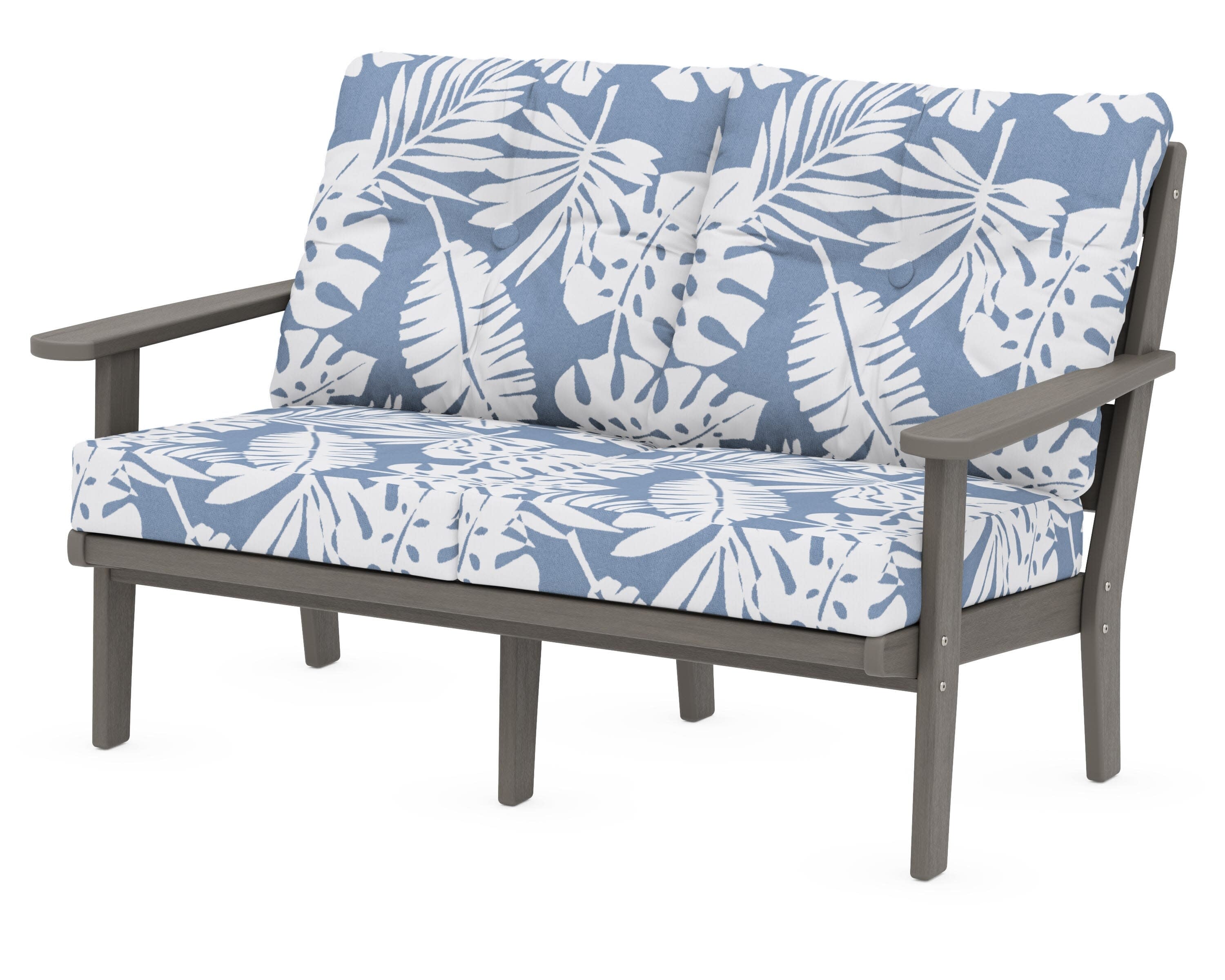 Lakeside Deep Seating Loveseat in Driftwood / Leaf Sky Blue