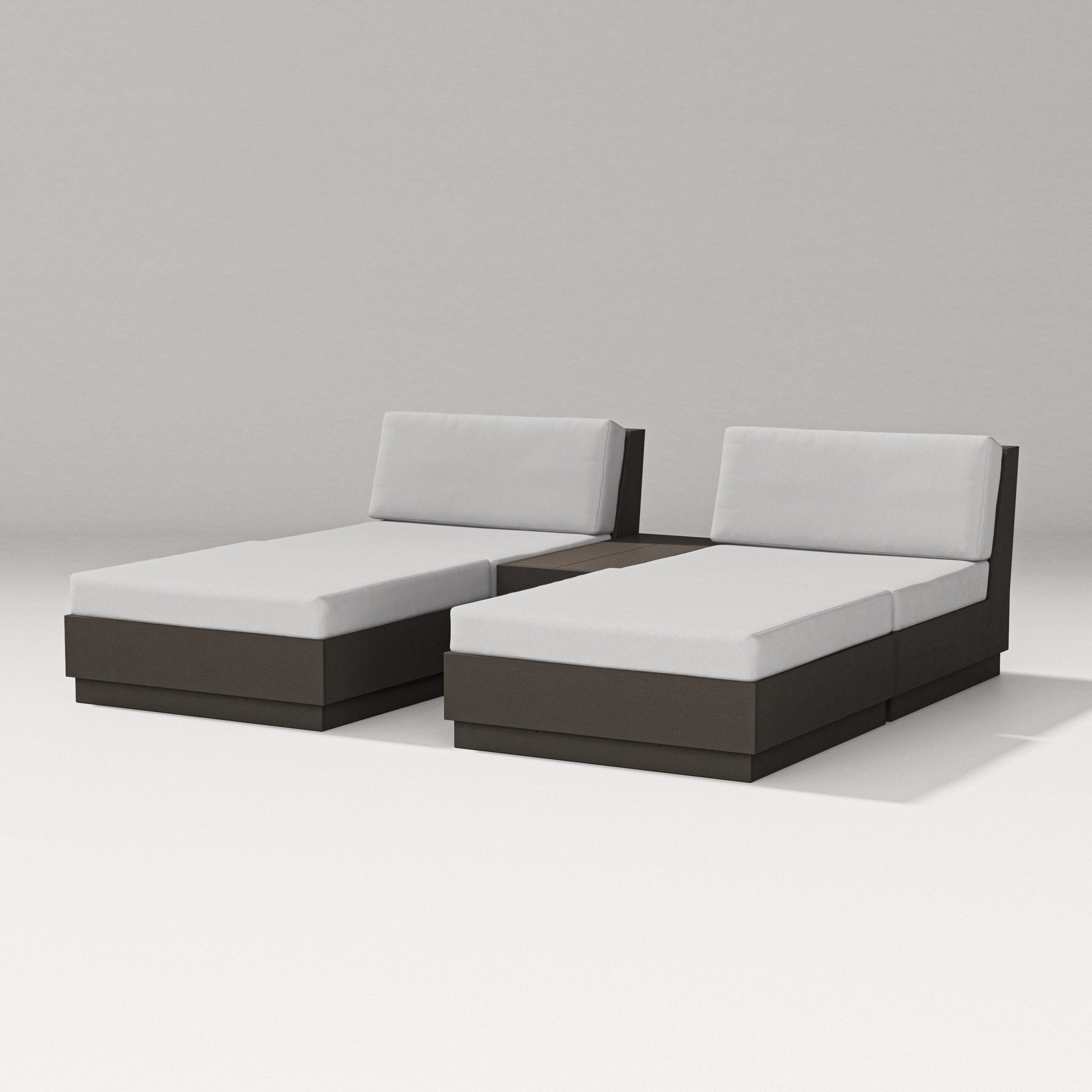 Elevate Double Chaise Set in Vintage Coffee / Diamond in the Rough