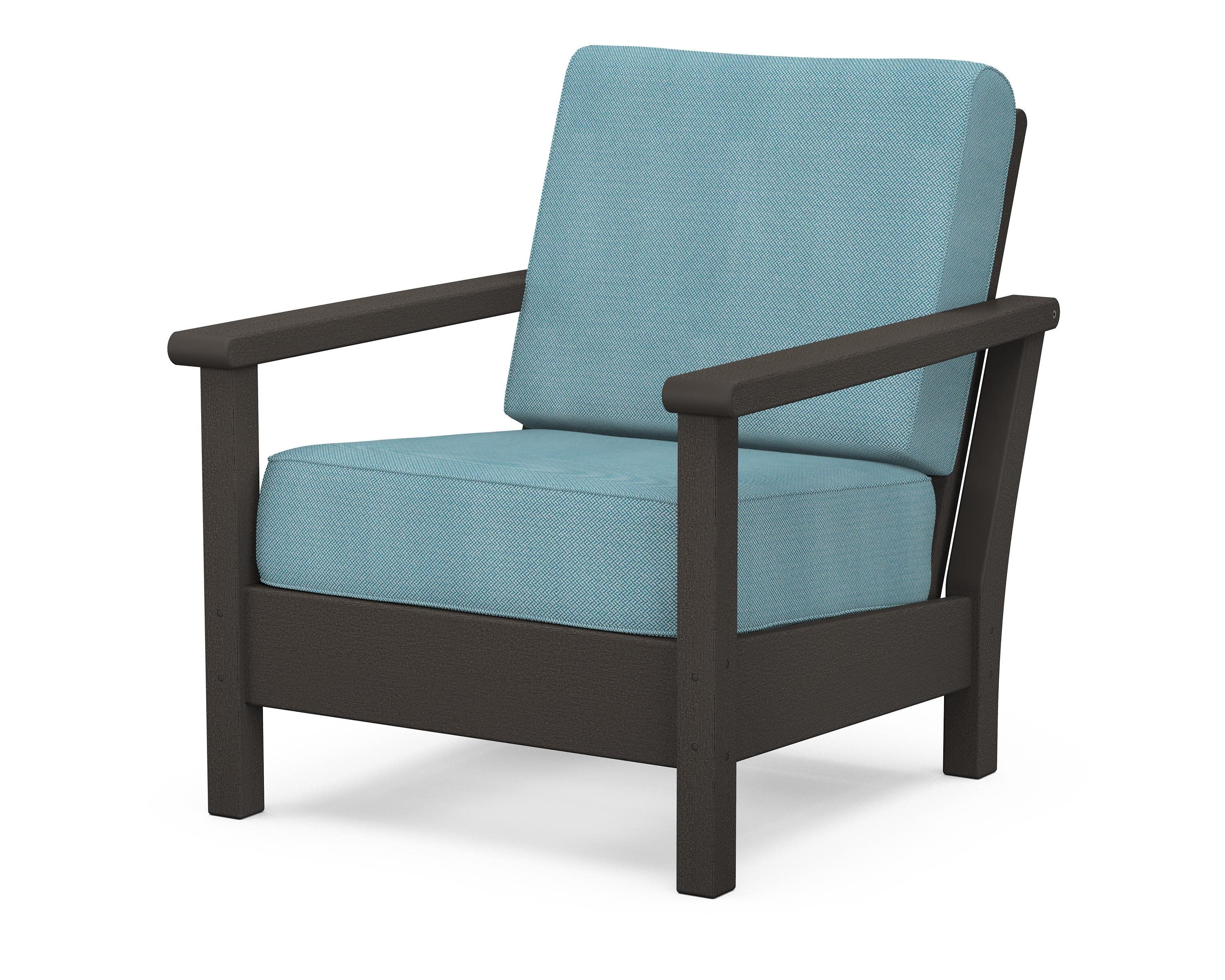 Harbour Deep Seating Chair in Vintage Coffee / Lattice Sky Blue