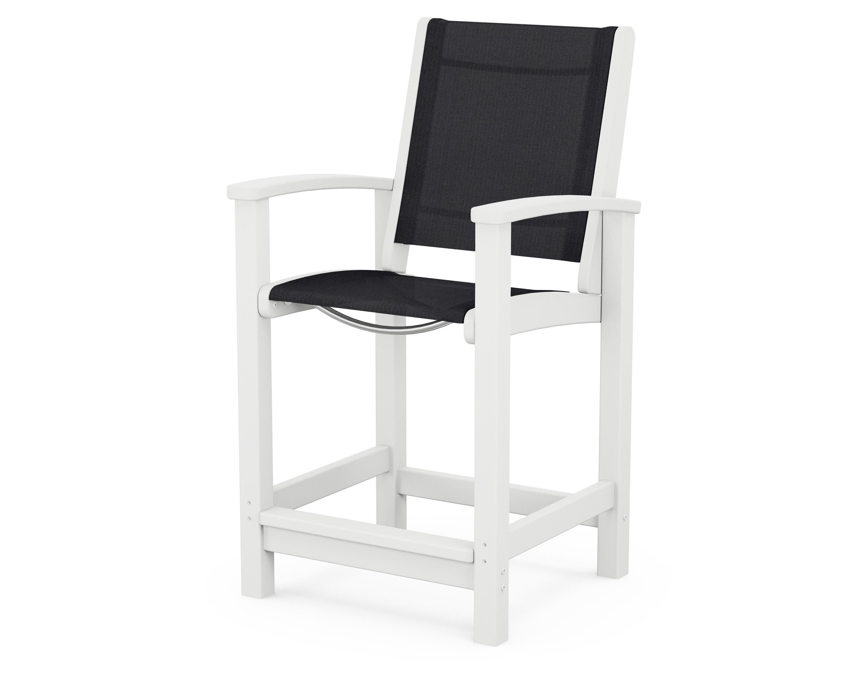 Coastal Counter Chair in White / Black Sling
