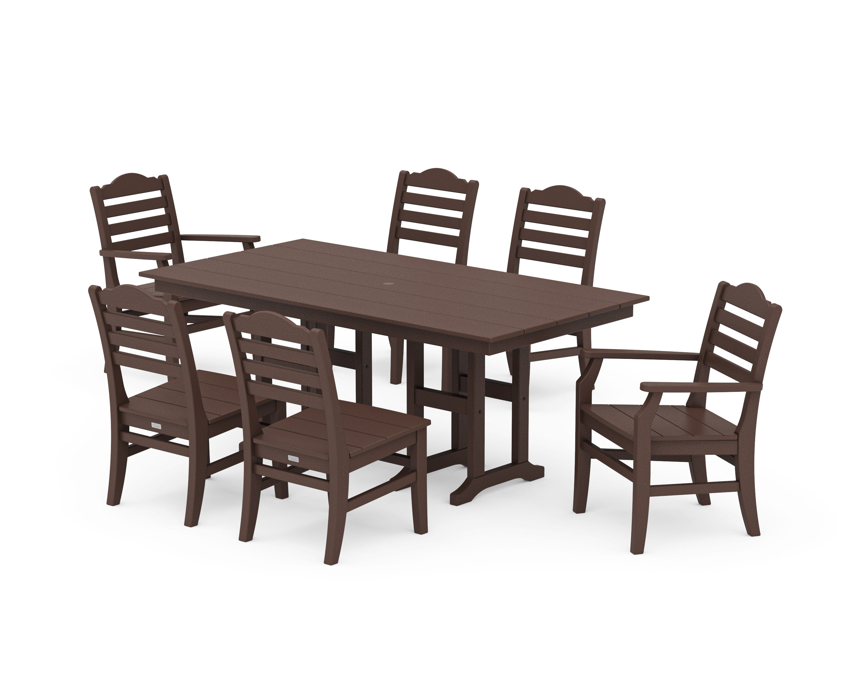 Savannah 7-Piece Farmhouse Dining Set in Mahogany
