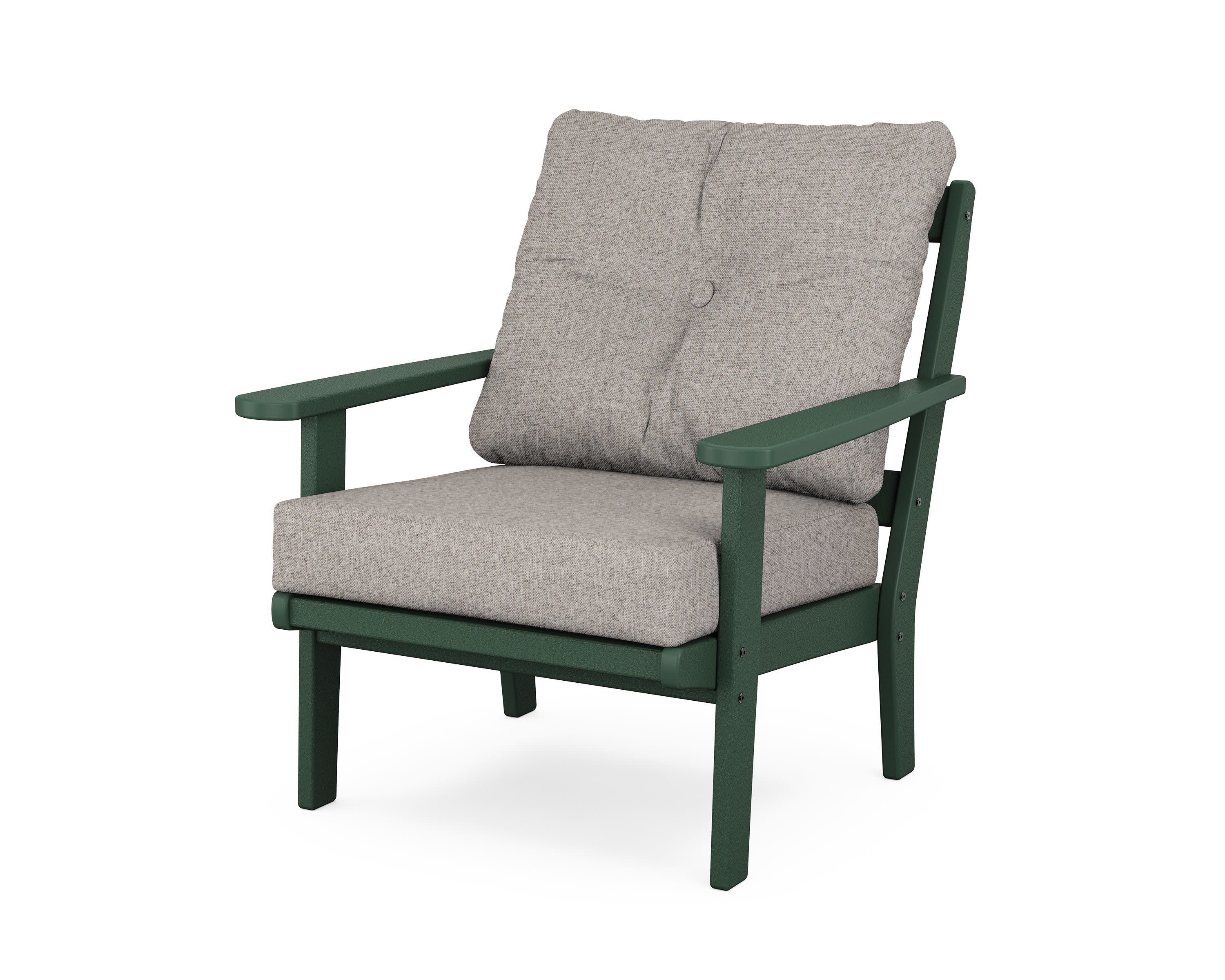 Mission Deep Seating Chair in Green / Weathered Tweed