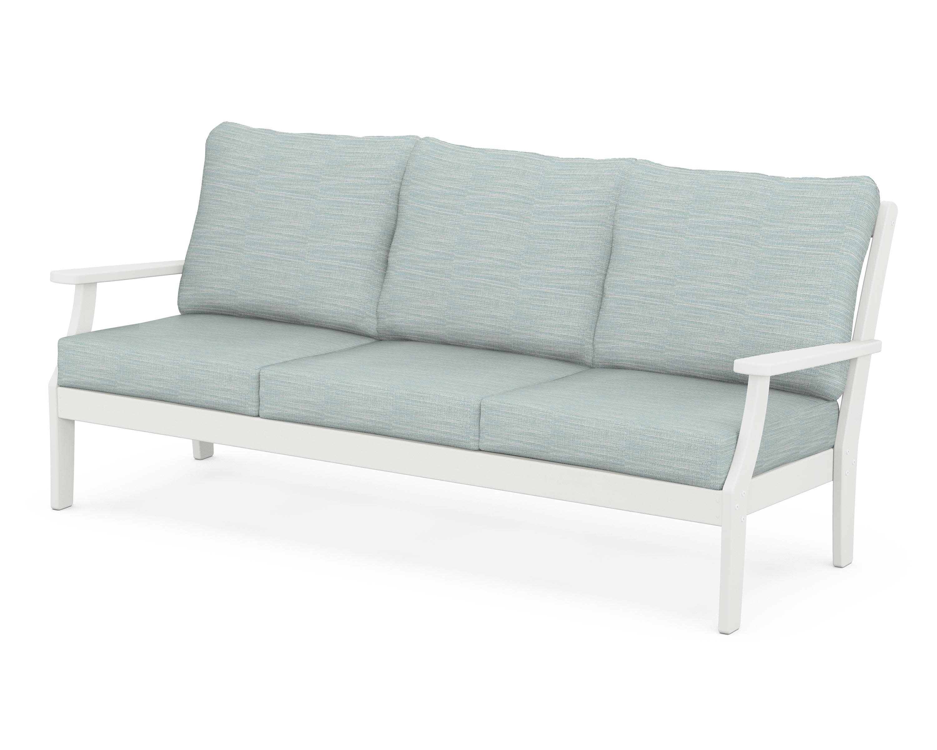 Braxton Deep Seating Sofa in Vintage White / Soothe Mist