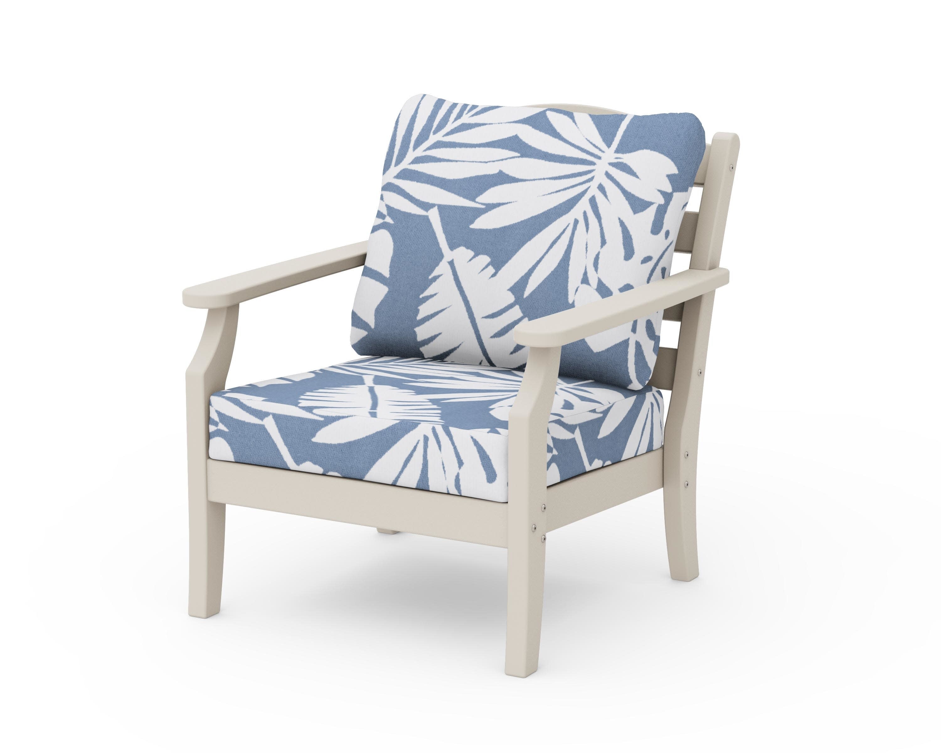 Savannah Deep Seating Chair in Sand / Leaf Sky Blue