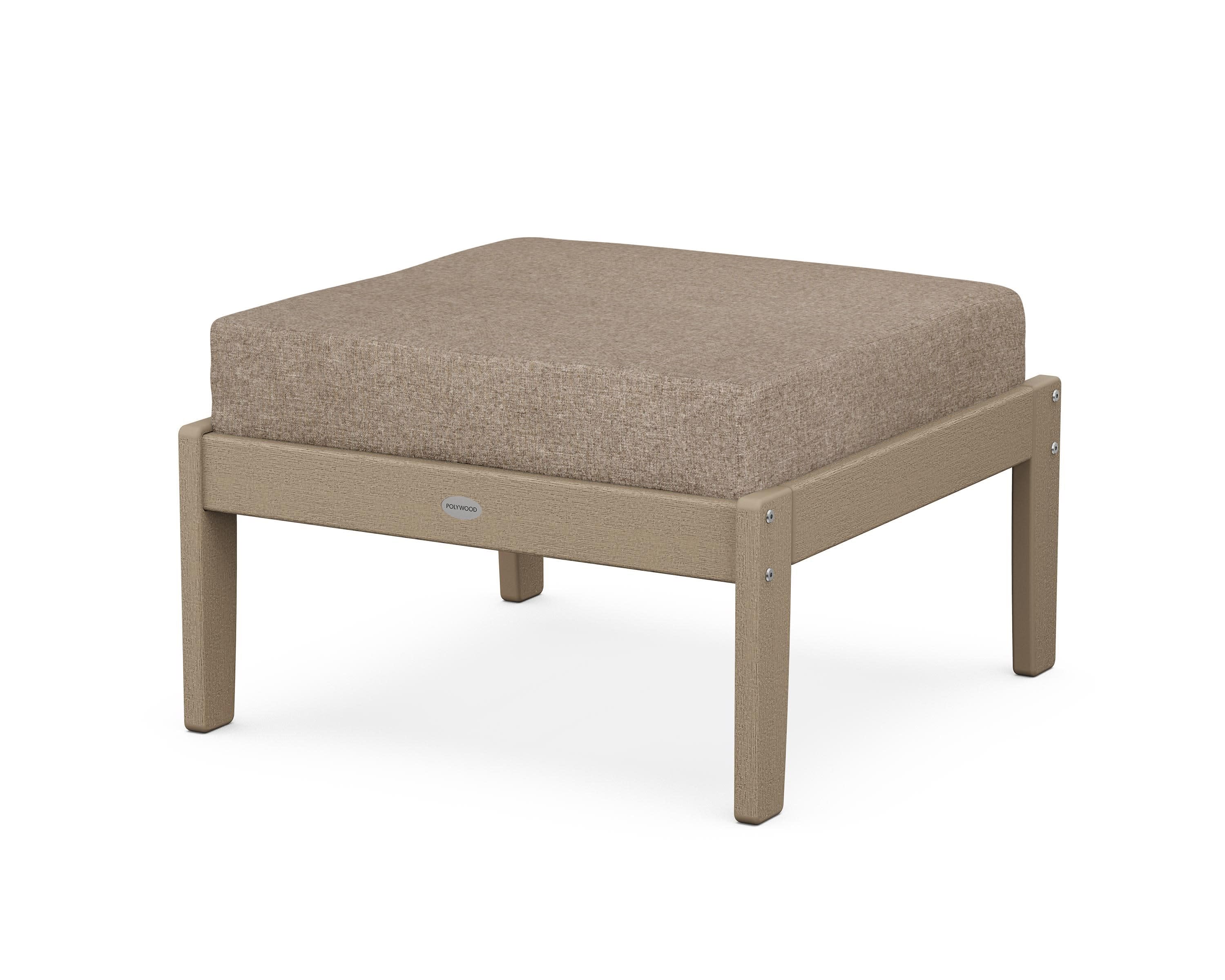 Braxton Deep Seating Ottoman in Vintage Sahara / Spiced Burlap