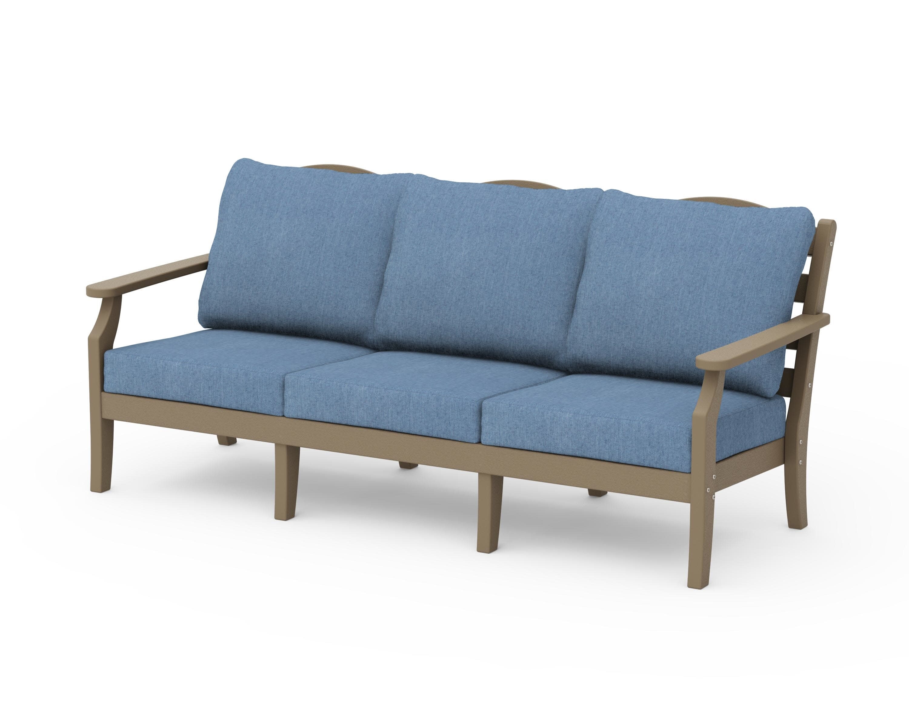 Savannah Deep Seating Sofa in Vintage Sahara / Sky Blue