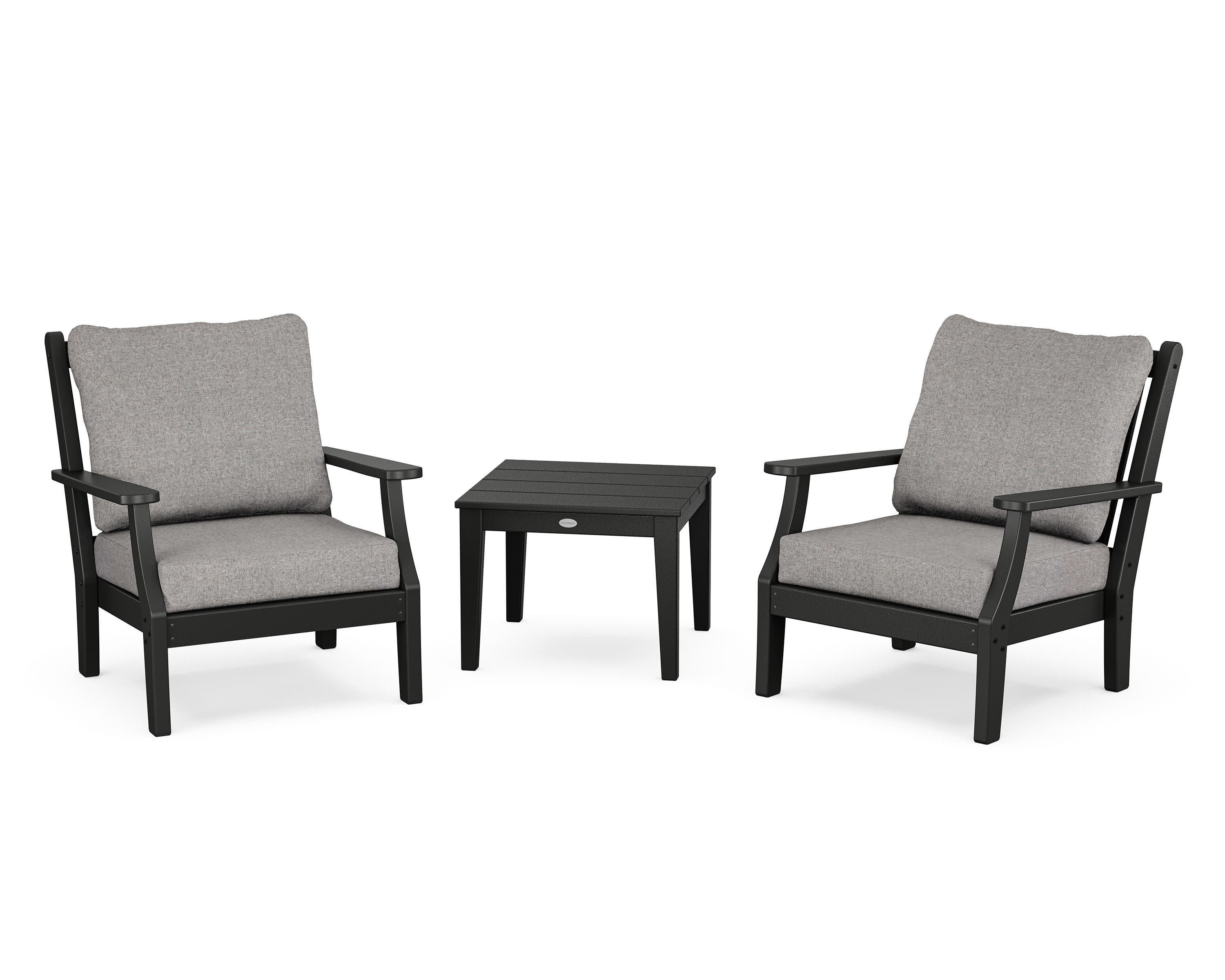 Wovendale 3-Piece Deep Seating Set in Black / Grey Mist