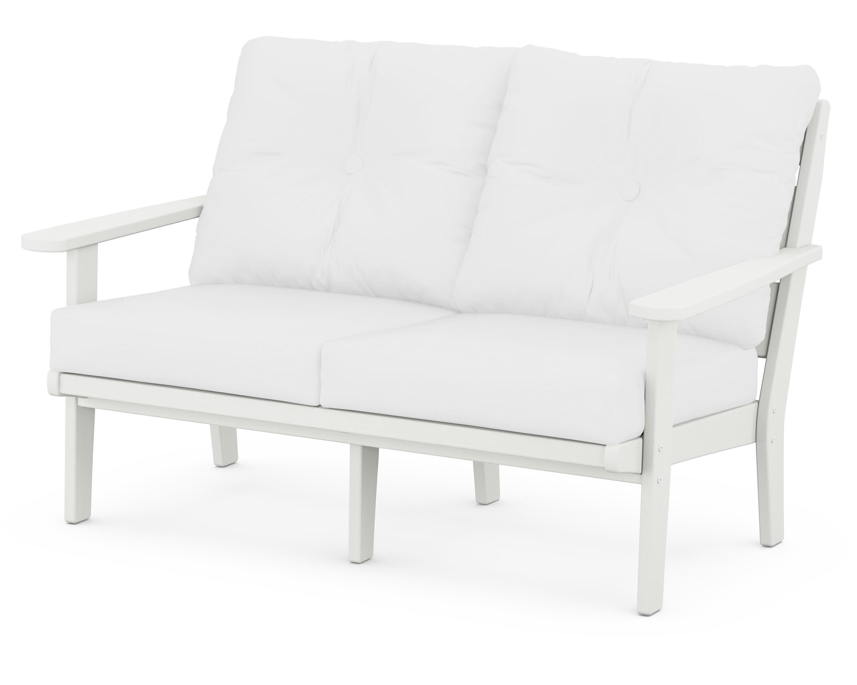 Lakeside Deep Seating Loveseat in Vintage White / Natural