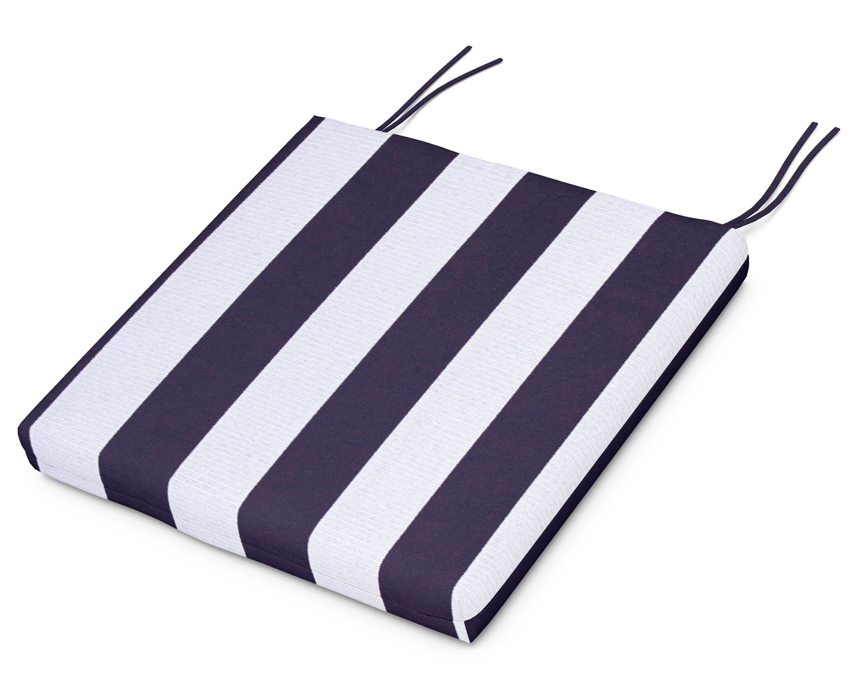 Seat Cushion - 17.5"D x 20"W x 2.5"H in Cabana Stripe Navy