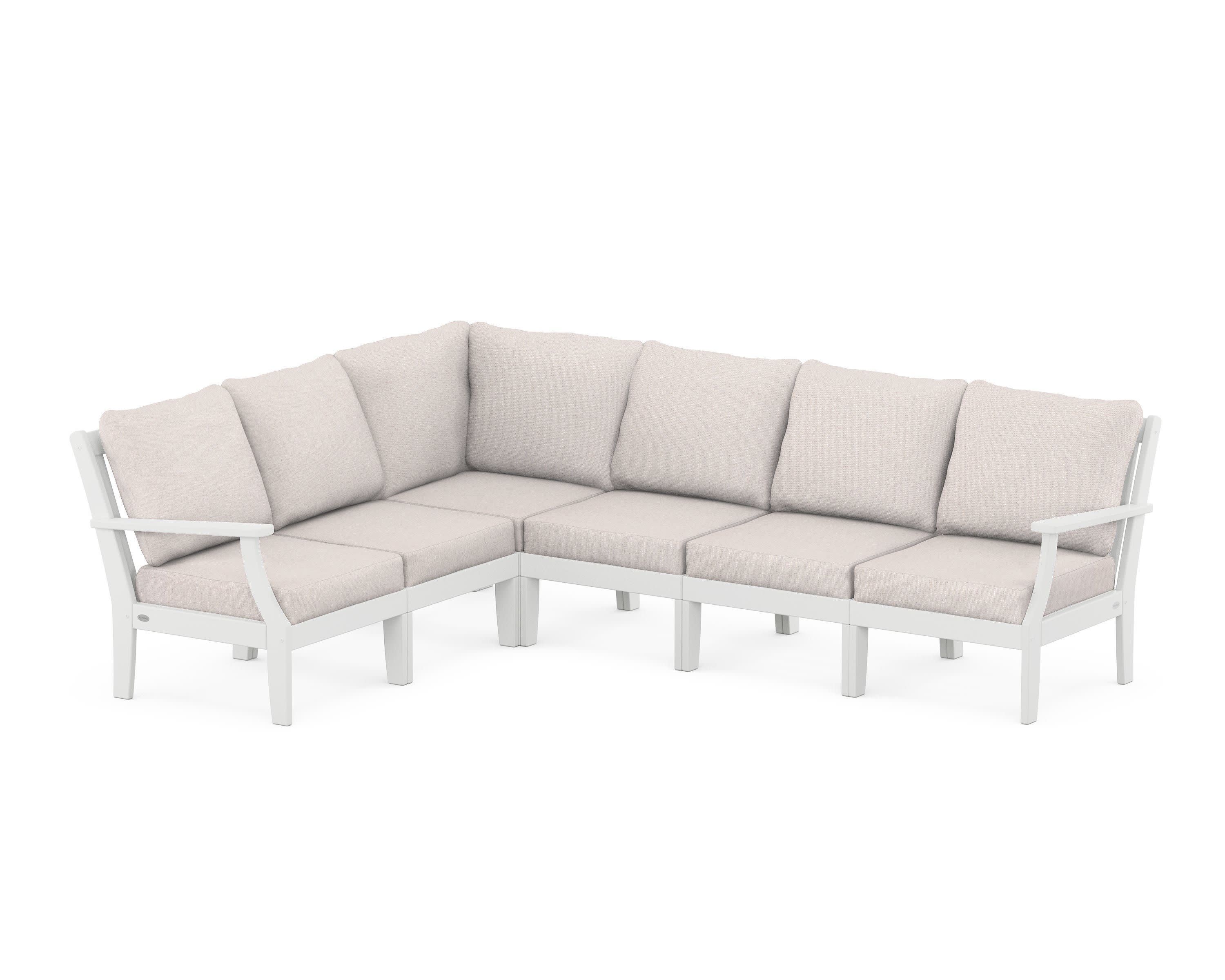 Braxton Modular 6-Piece Deep Seating Set in White / Dune Burlap