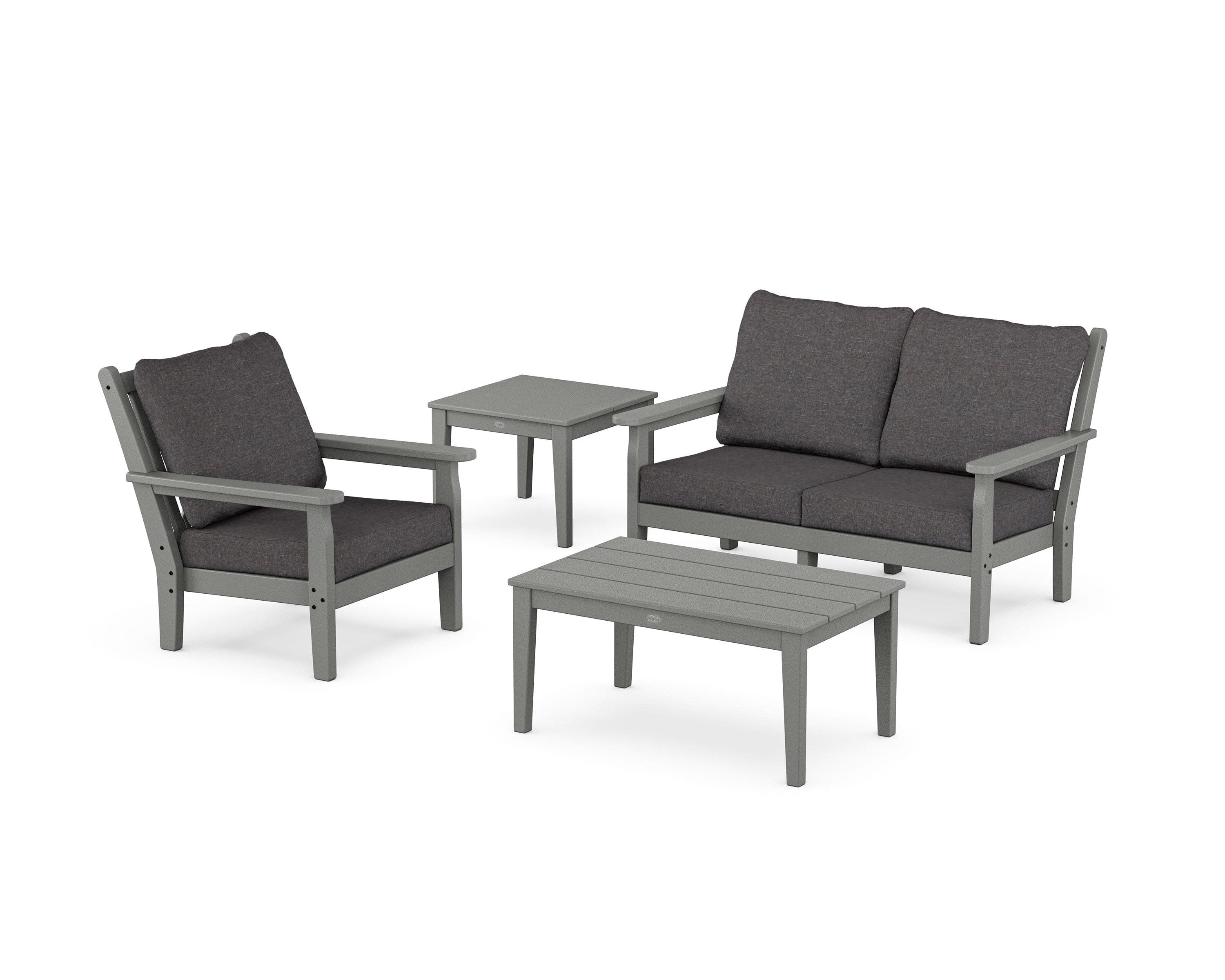 Chippendale 4-Piece Deep Seating Set in Slate Grey / Ash Charcoal