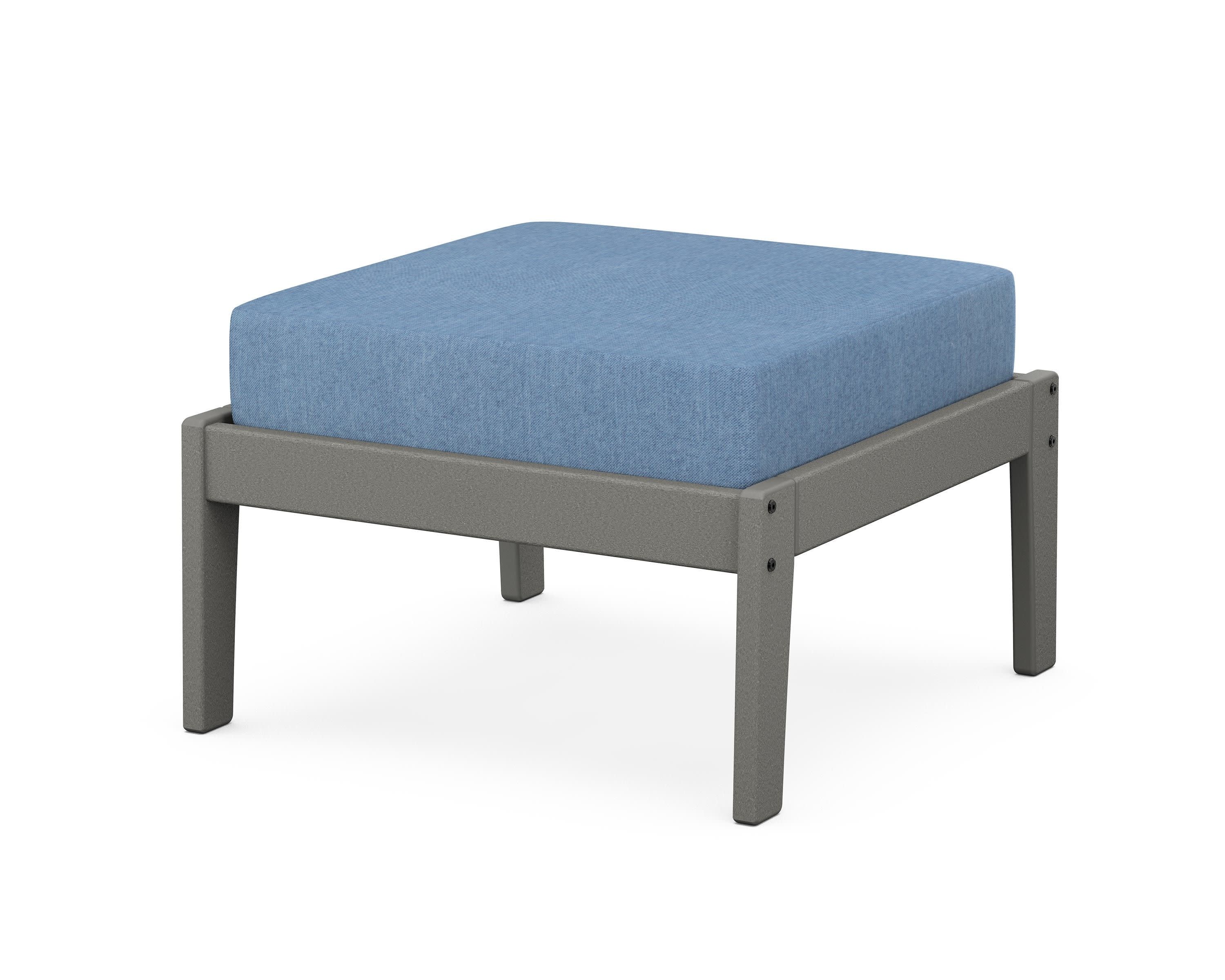 Deep Seating Ottoman in Slate Grey / Sky Blue